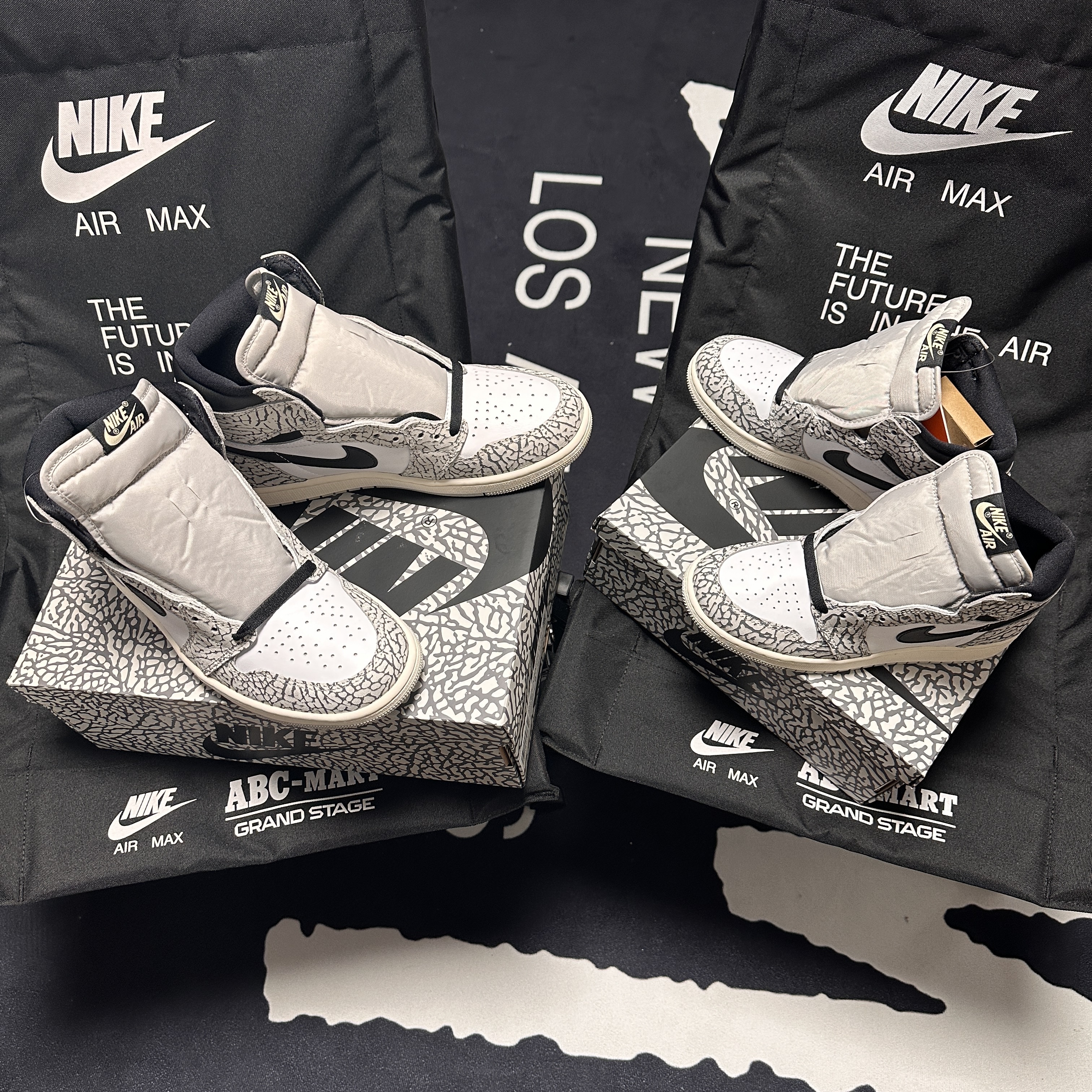Jordan 1 Retro High OG White Cement, (GS) Jordan 1 Retro High White Cement 착용 스타일