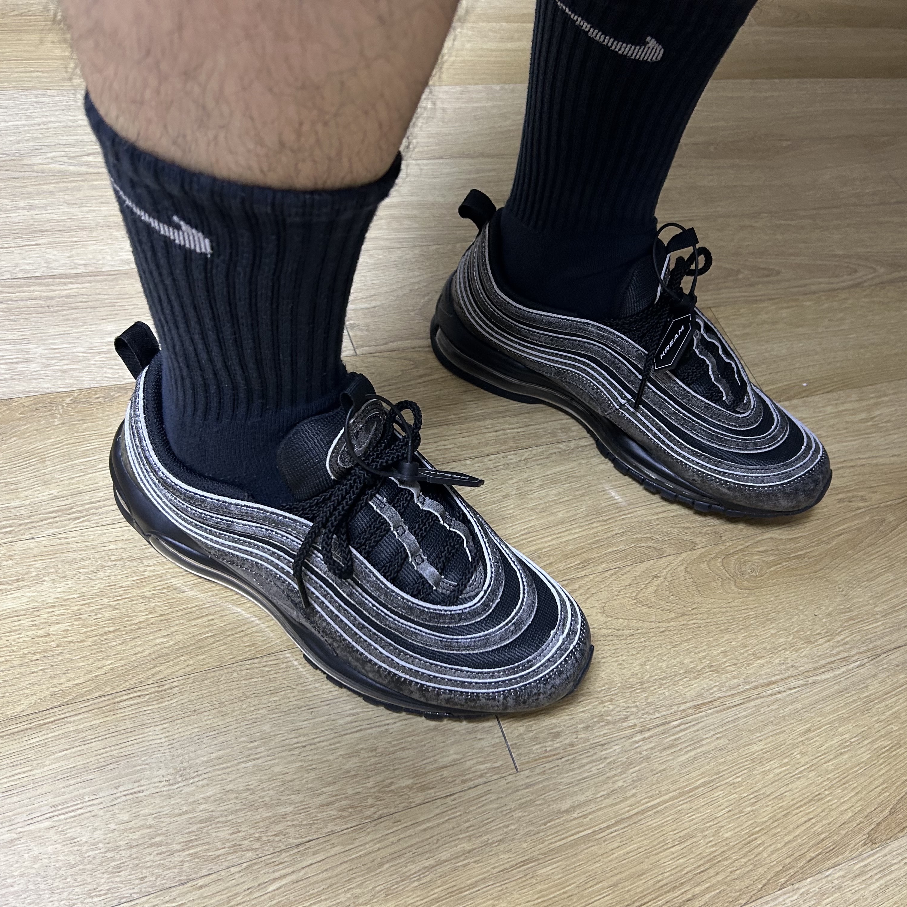 Nike x Comme des Garcons Air Max 97 Black 착용 스타일