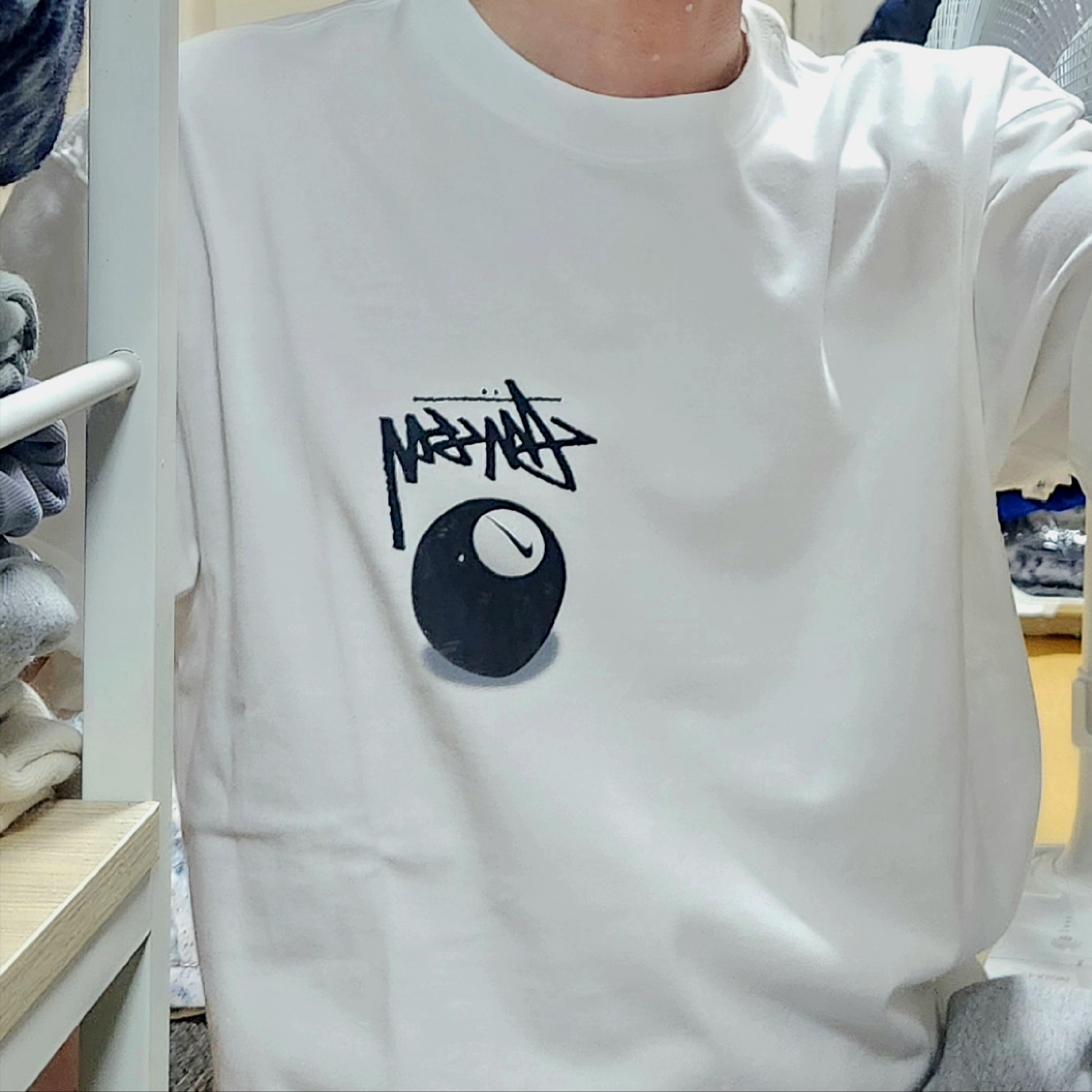 Nike x Stussy NRG FL SS 8 Ball T-Shirt White (DO9323-100) 착용 스타일