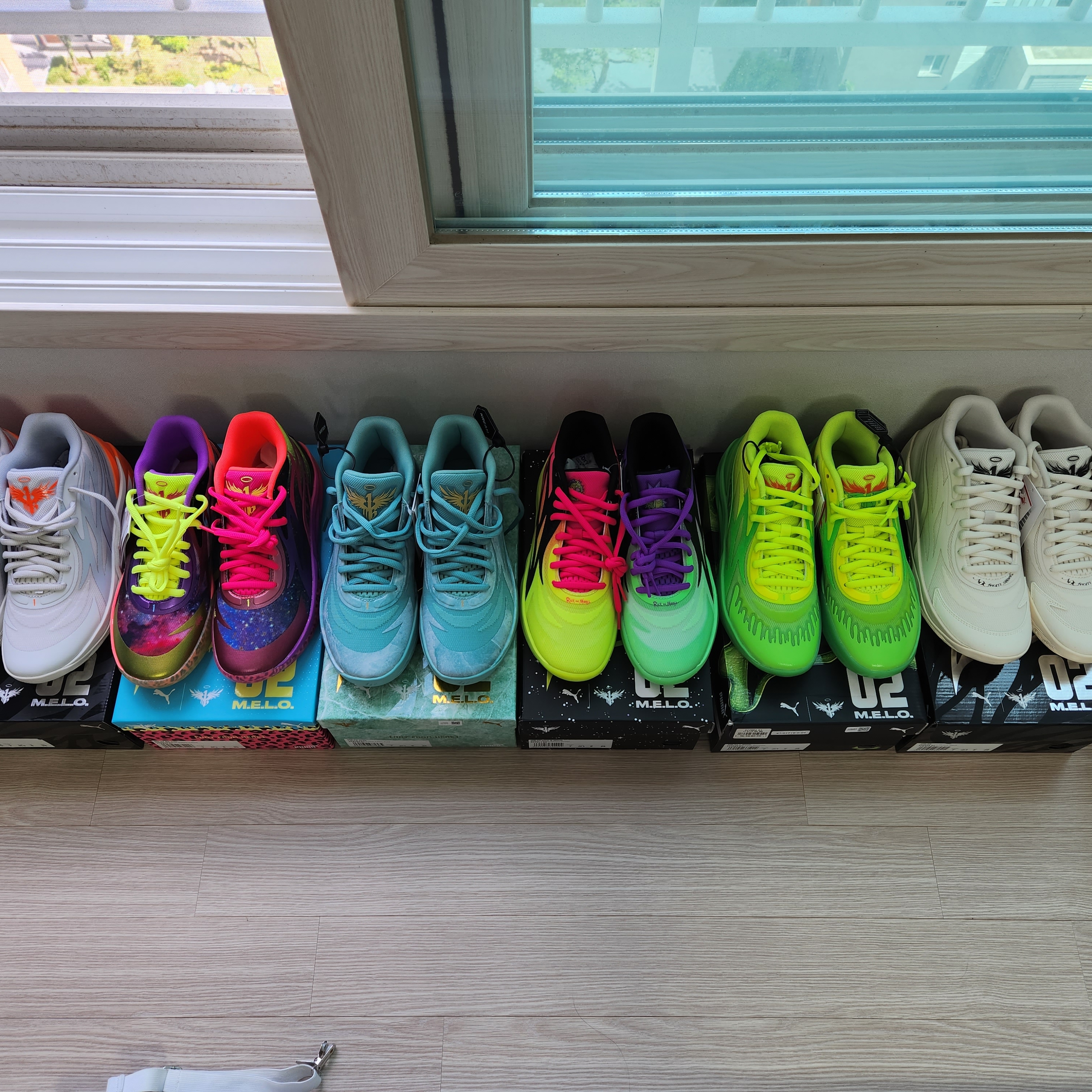 Puma MB.02 Lamelo Ball Fluro Green Lime Squeeze, Puma x Rick & Morty MB.02 Lamelo Ball Safety Yellow Elektro Green 착용 스타일