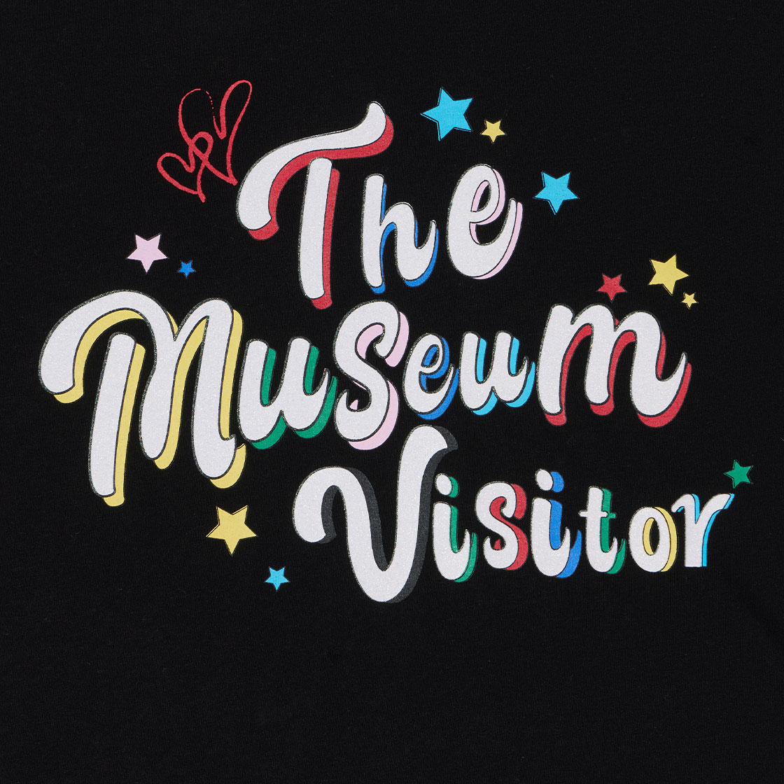 더뮤지엄비지터 파티 글리터 로고 티셔츠 블랙 | The Museum