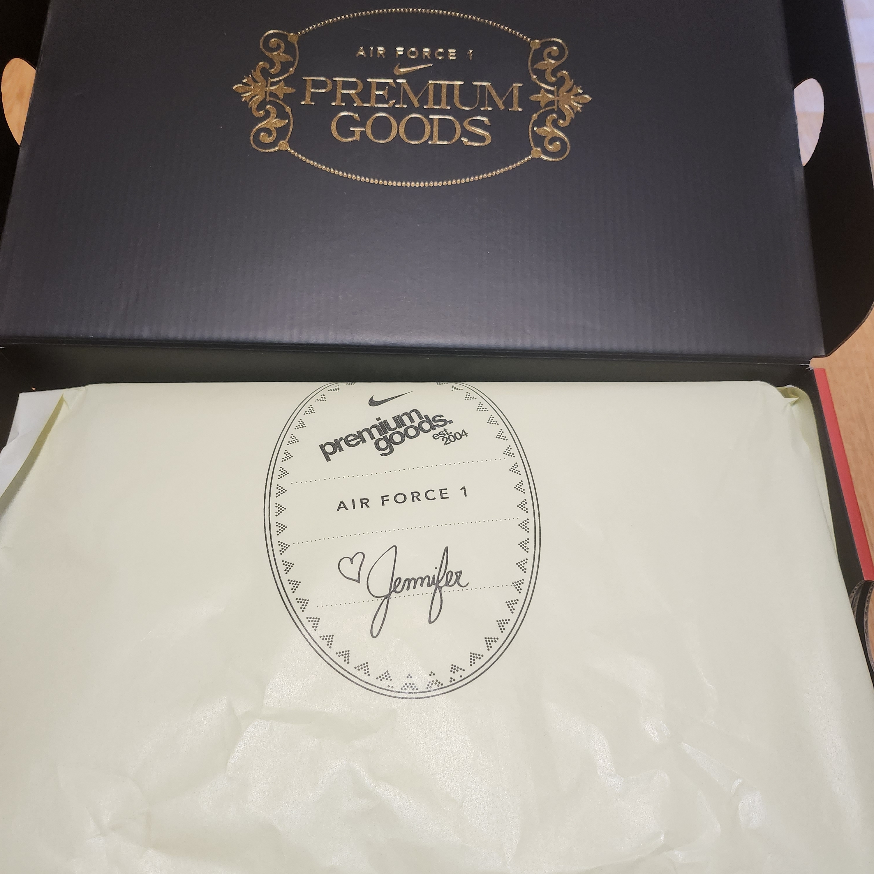(W) Nike x Premium Goods Air Force 1 Low Black Sand 착용 스타일 - 2