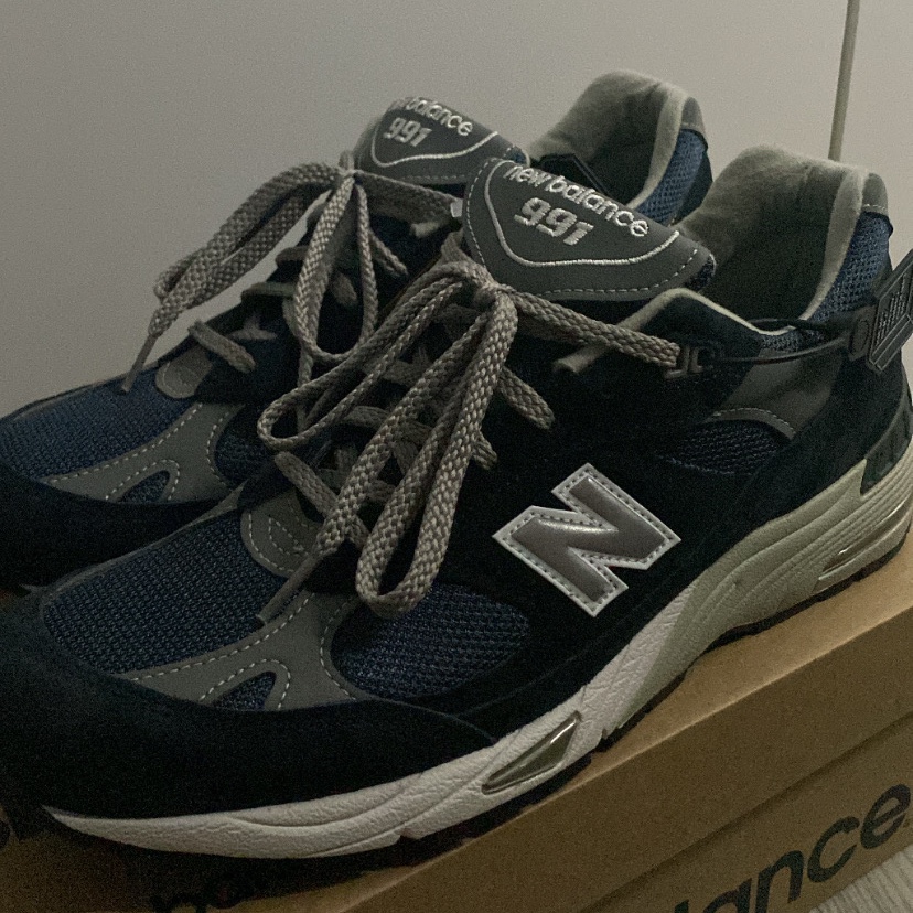New Balance 991 Made in UK Navy 착용 스타일 - 1