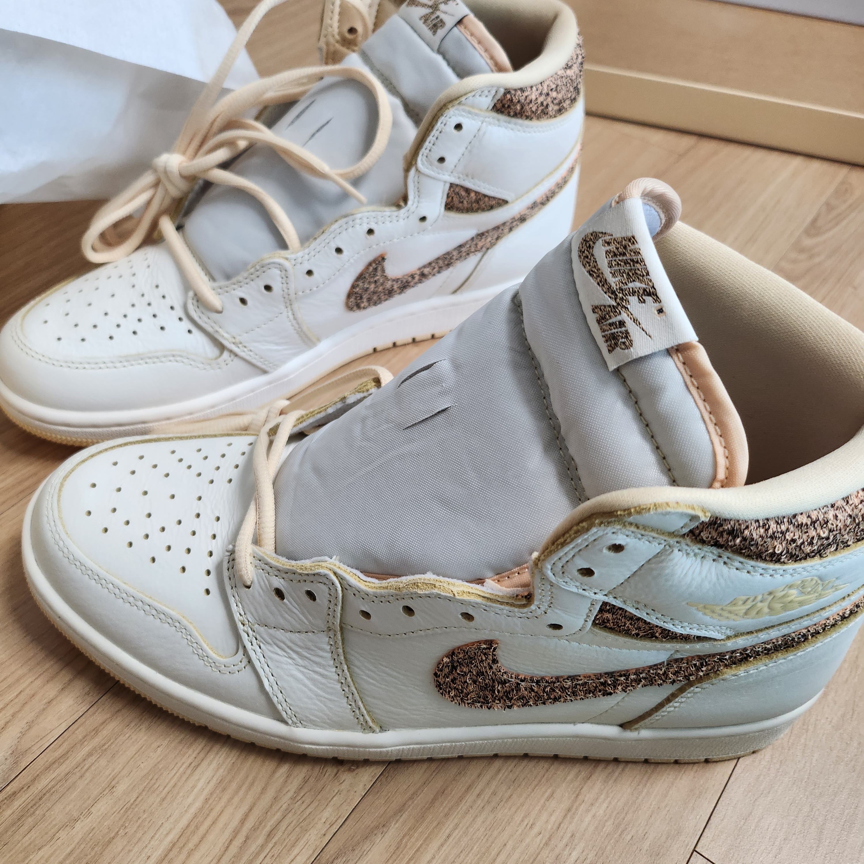 Jordan 1 Retro High OG Craft Sail and Pale Vanilla 착용 스타일 - 1