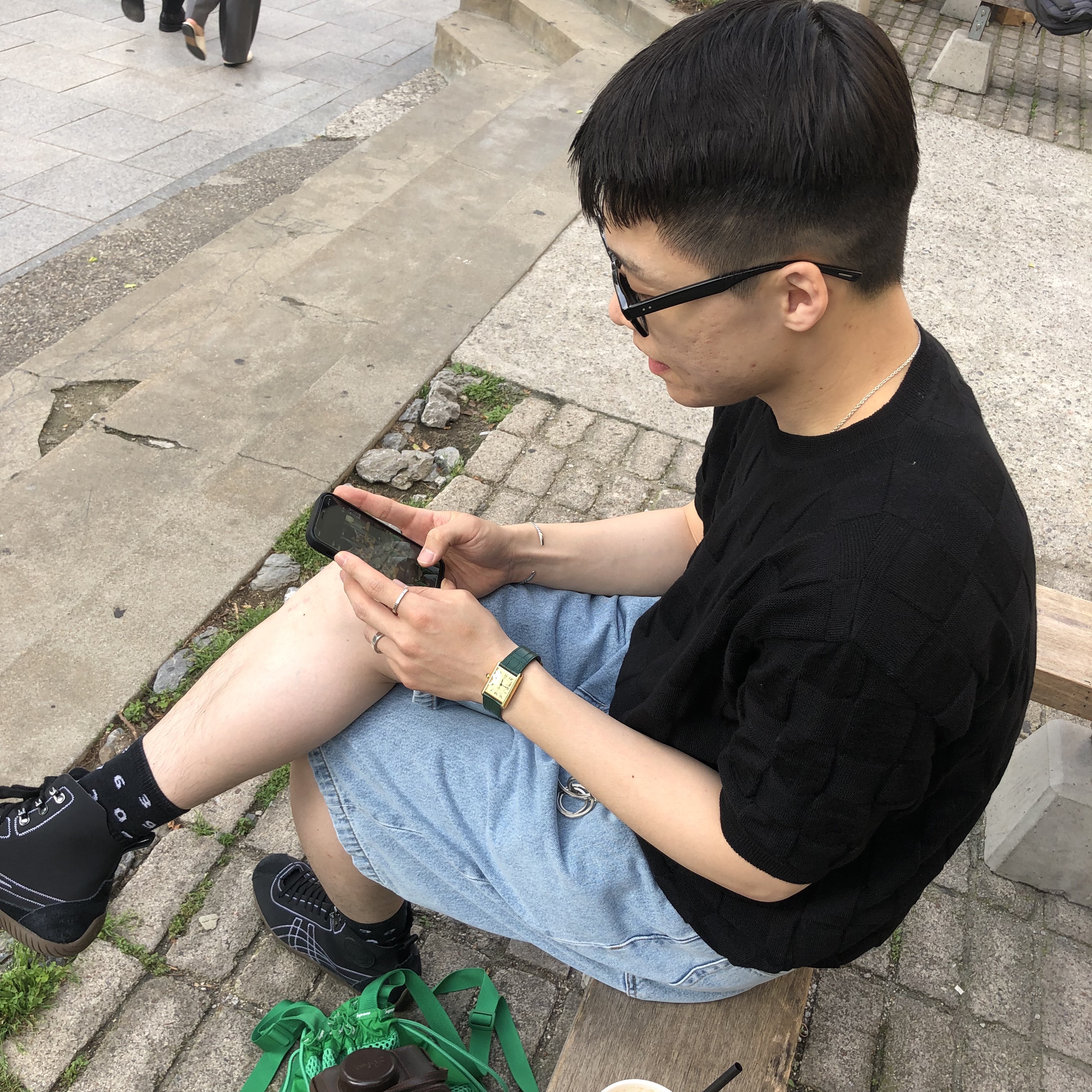 Supreme Mesh Small Backpack Green - 23SS 착용 스타일 - 3
