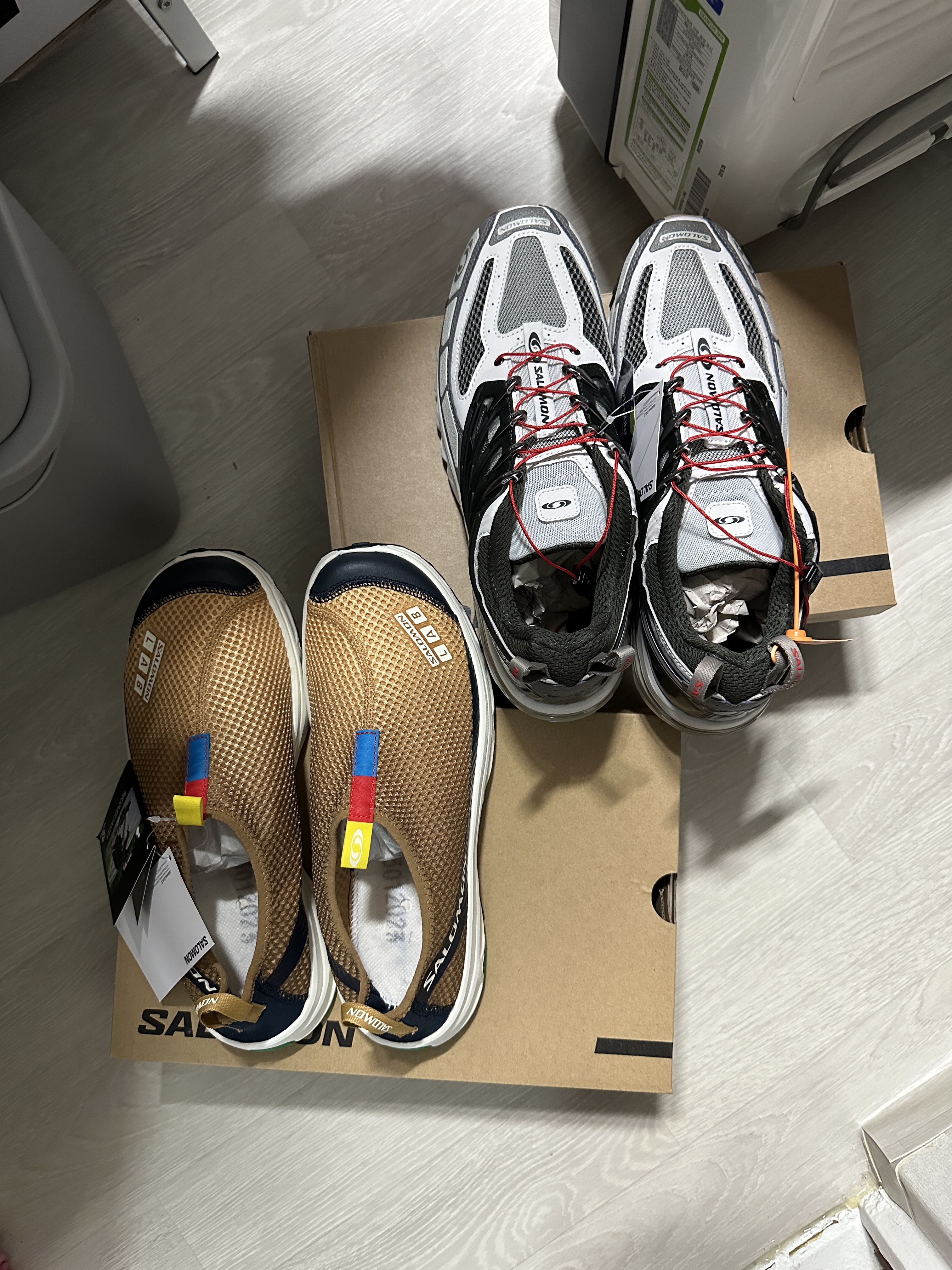 Salomon ACS Pro Beluga Vintage Khaki 착용 스타일