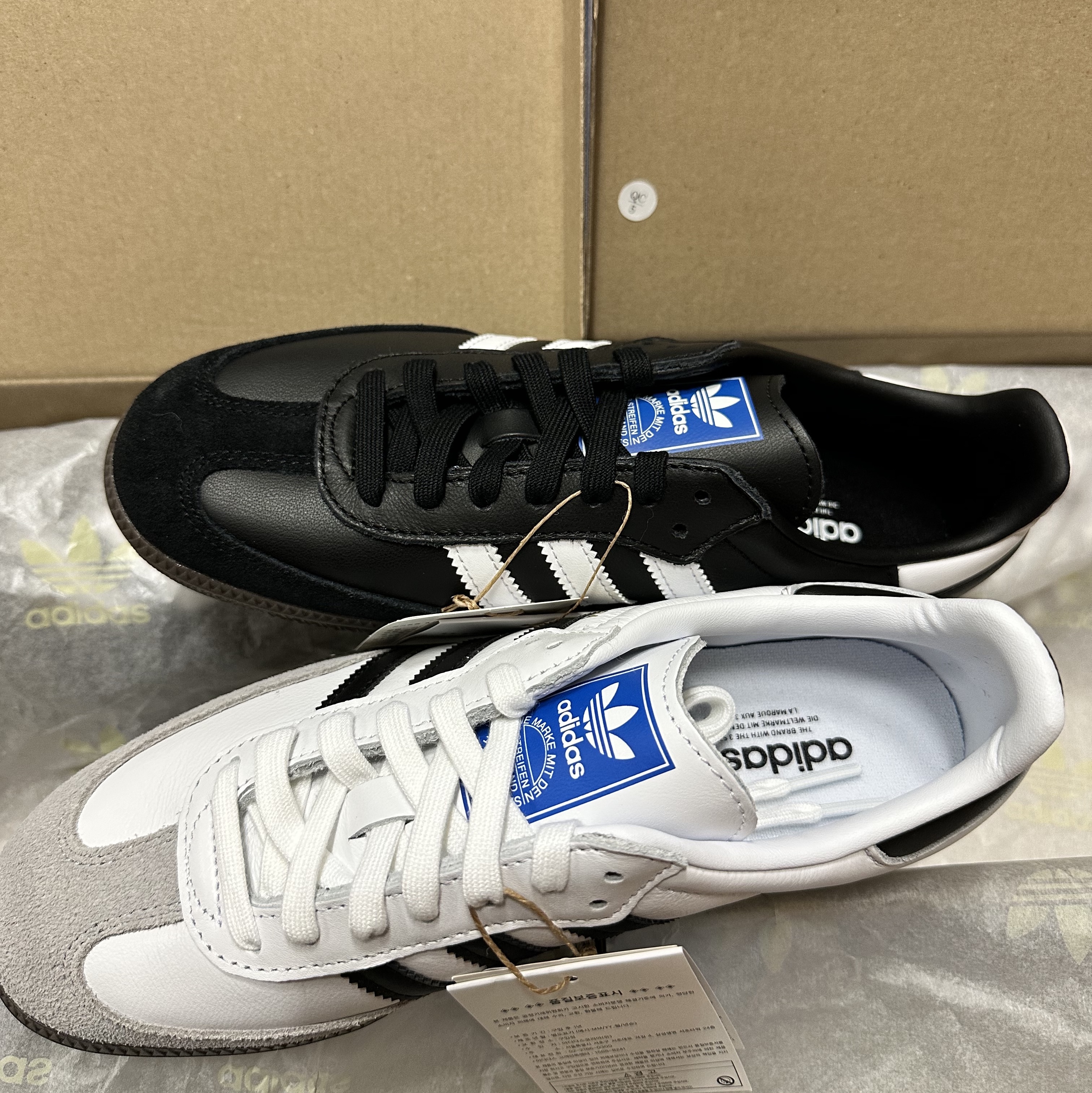 Adidas Samba OG Black White Gum, Adidas Samba OG Cloud White 착용 스타일