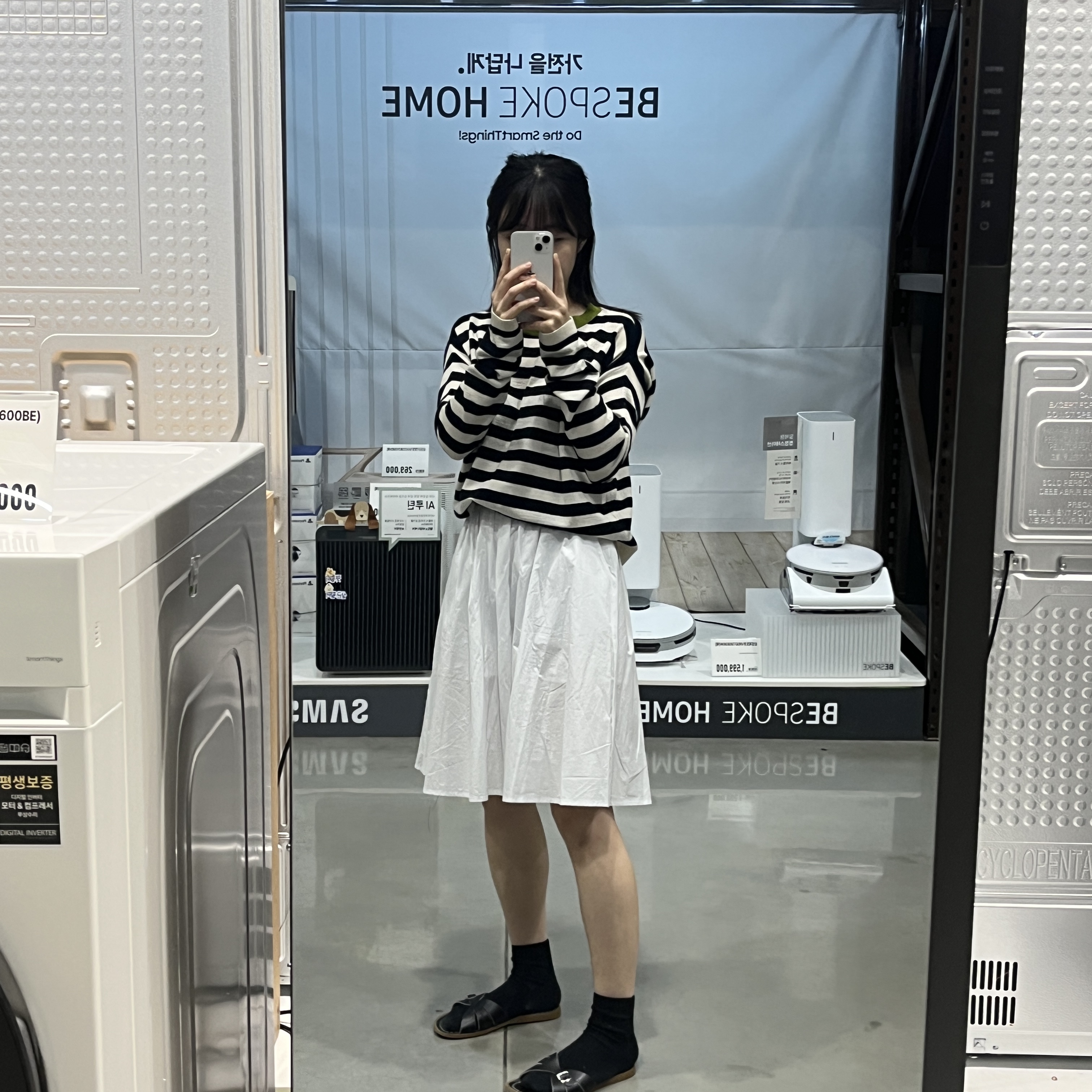 (W) Saltwater Sandal Retro Slide Black 착용 스타일