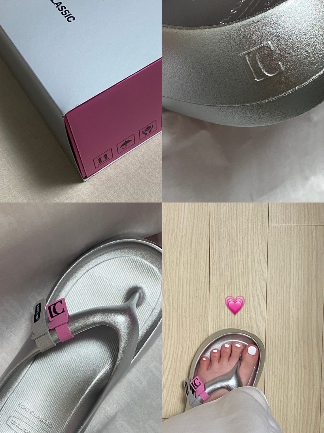 Taw&Toe x Low Classic Platform Flip Flop Silver 착용 스타일