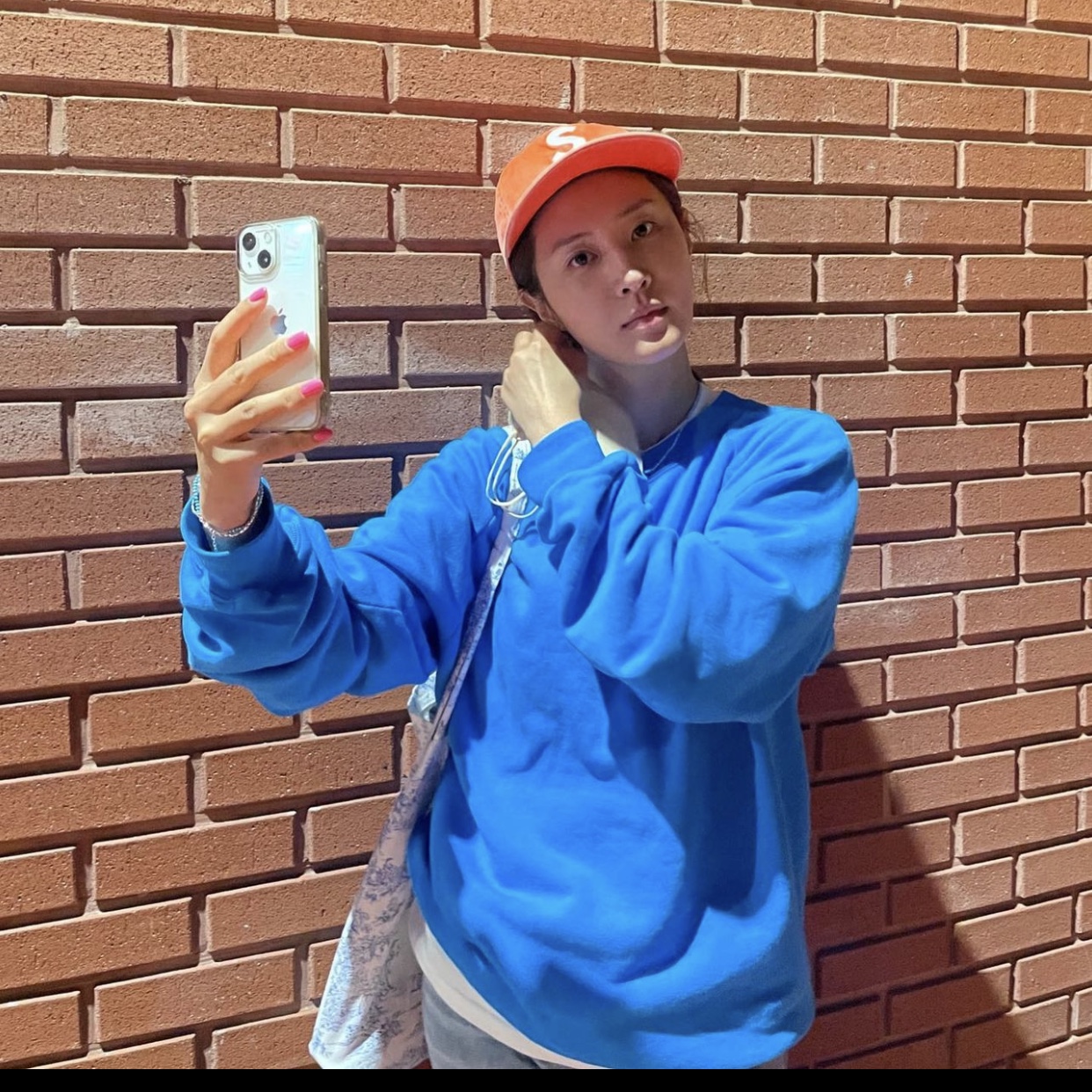 Supreme Pigment Canvas S Logo 6-Panel Orange - 23SS 착용 스타일 - 4