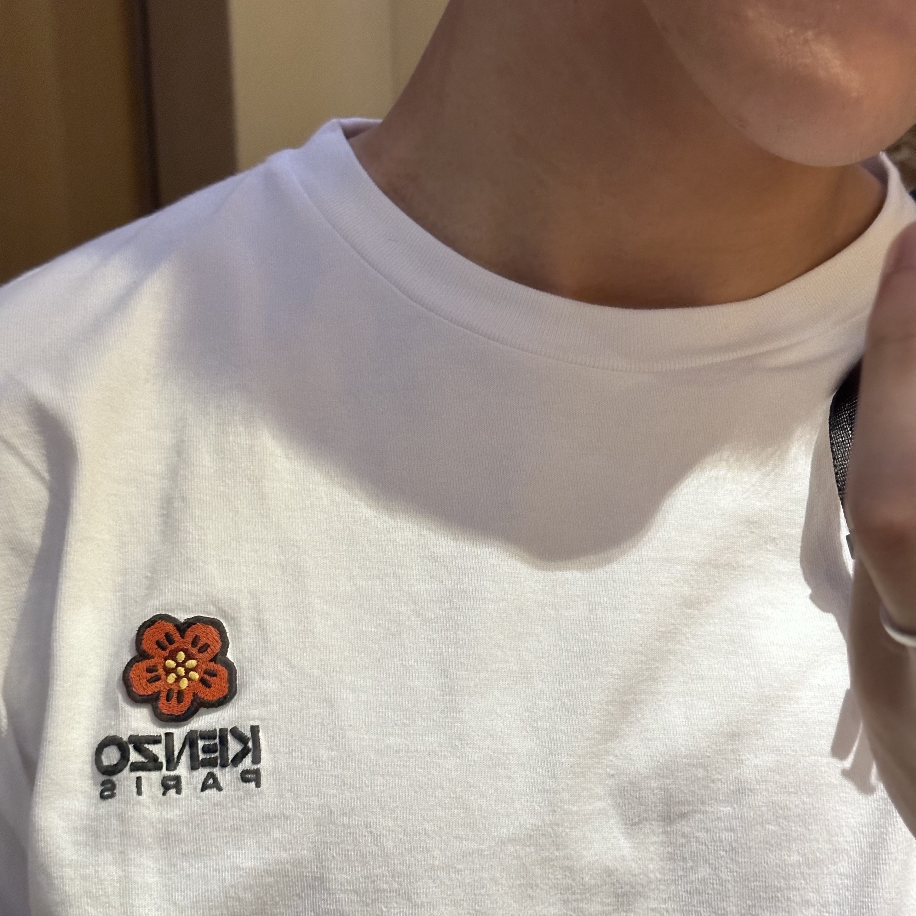 Kenzo Boke Flower Crest T-Shirt White 착용 스타일 - 2