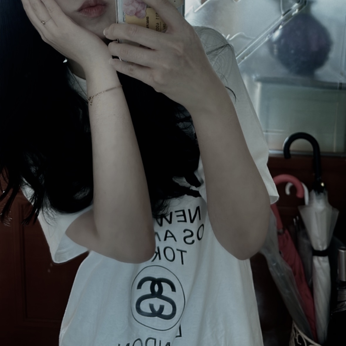 Stussy World Tour T-Shirt White 착용 스타일
