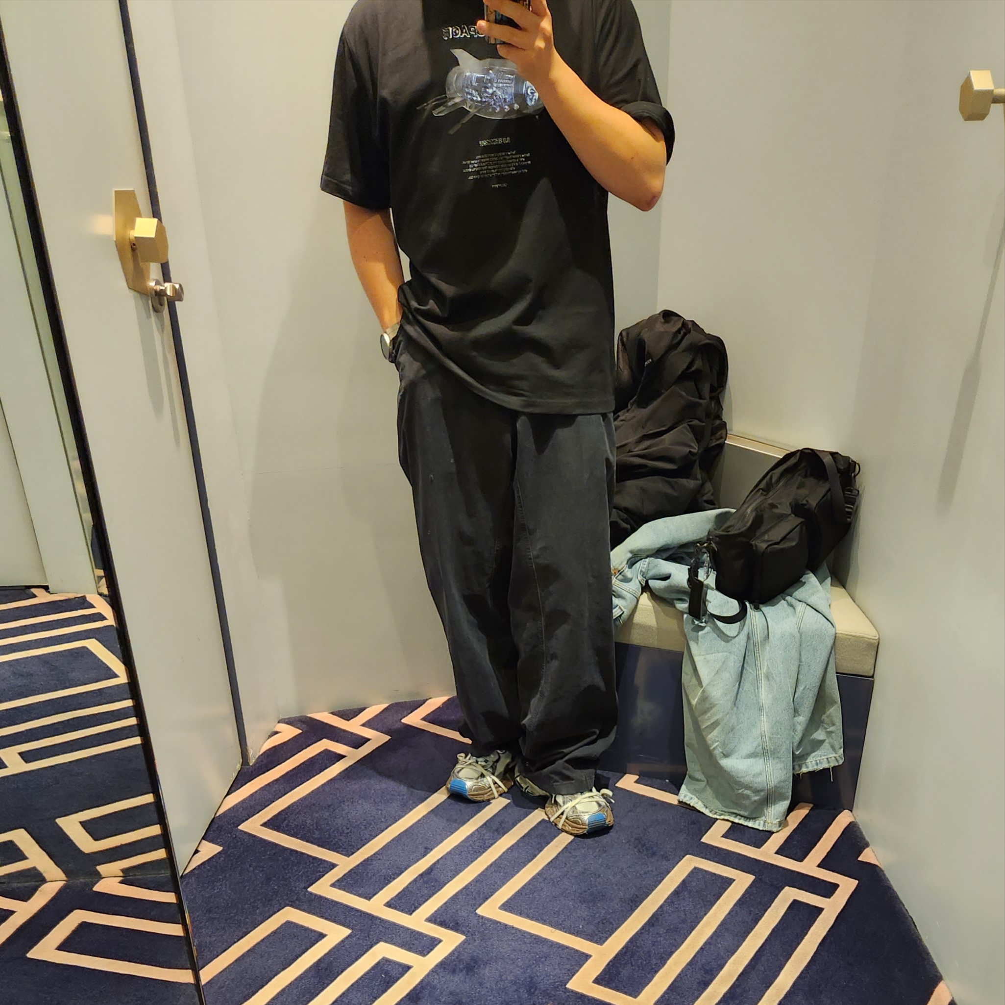 Ader Error Space 2.0 Seongsu T-Shirt Black 착용 스타일