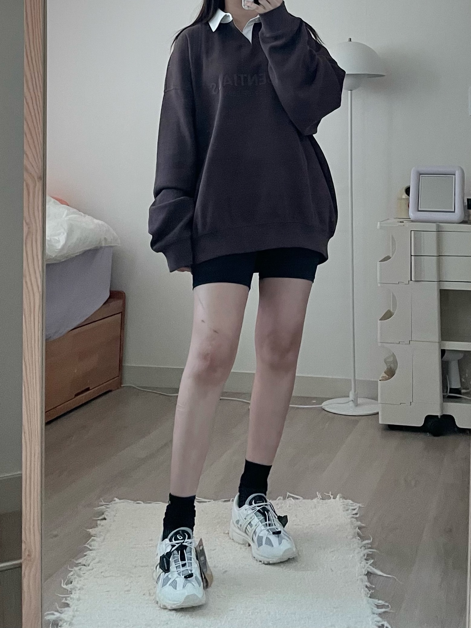 Essentials Waffle Henley Rugby Plum - 23SS, (W) Asics x Matin Kim Gel-Sonoma 15-50 Glacier Grey White 착용 스타일