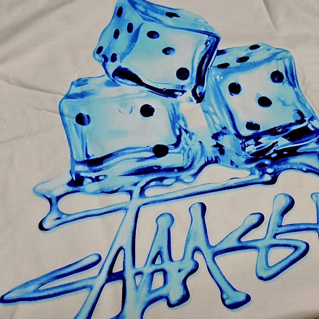 Stussy Melted T-Shirt White 착용 스타일 - 2