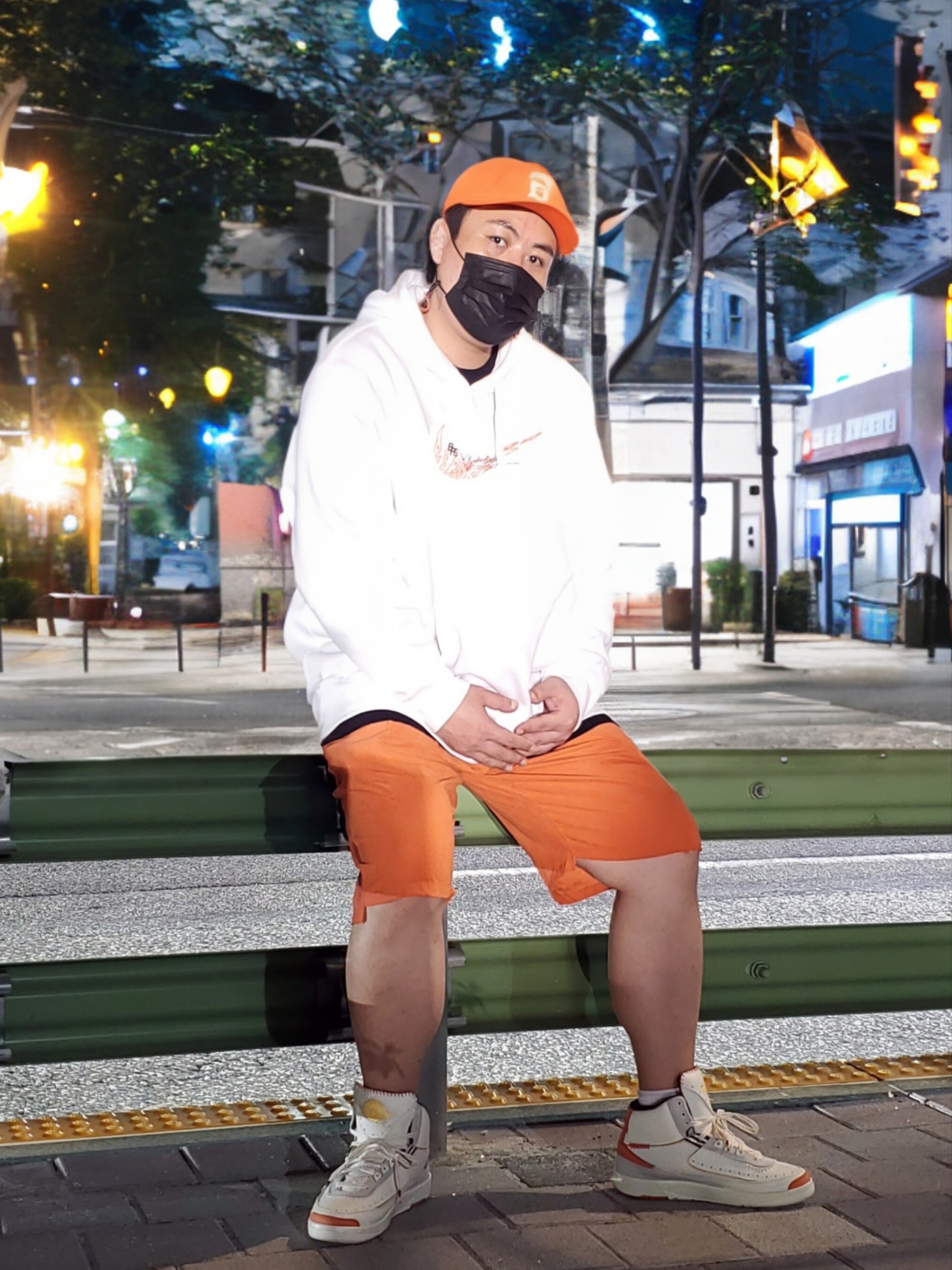 Jordan 2 x Maison Chateau Rouge Retro SP Orange and Sail 착용 스타일