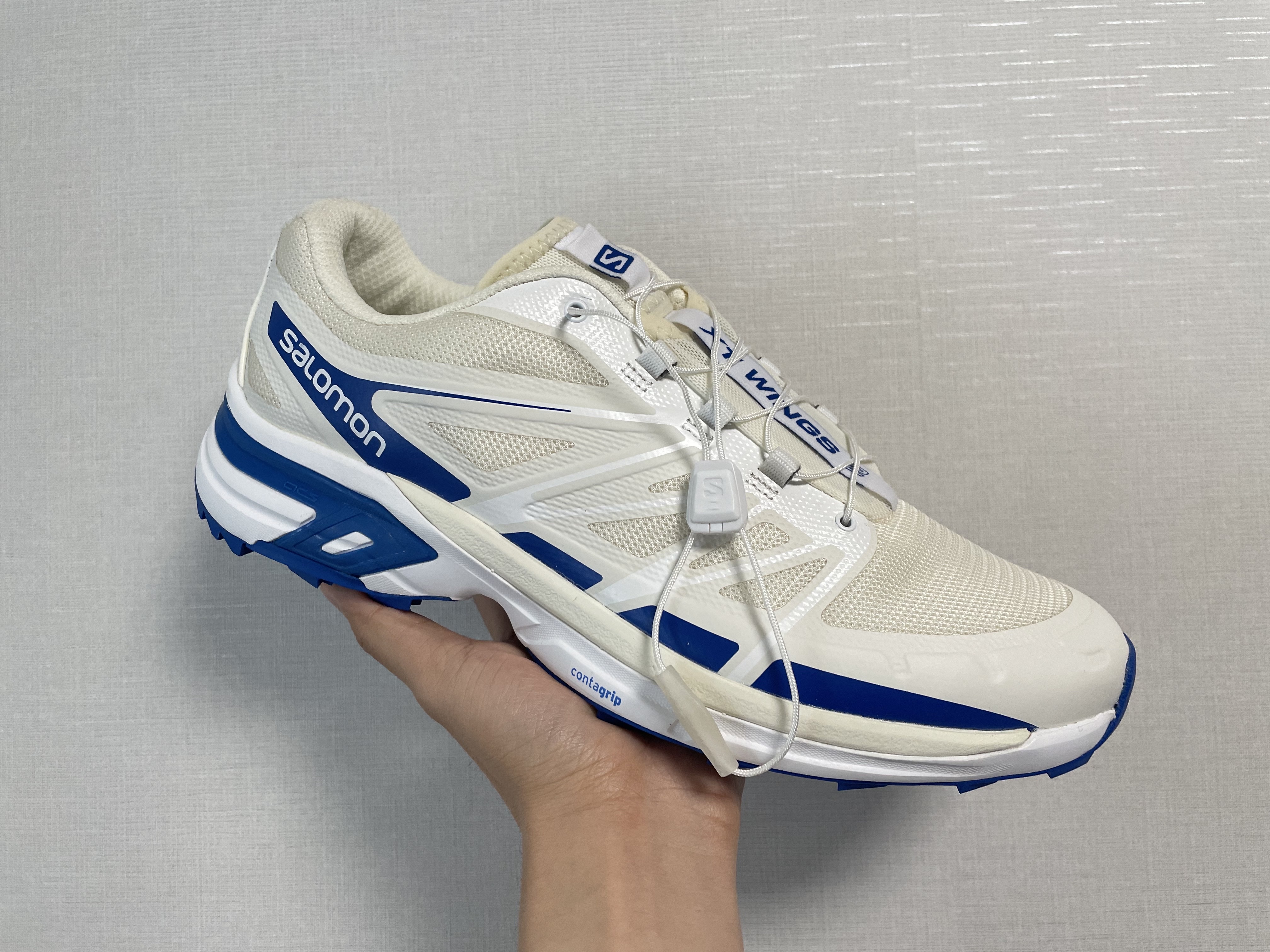 Salomon x JJJJound XT-Wings 2 White Lapis Blue 착용 스타일