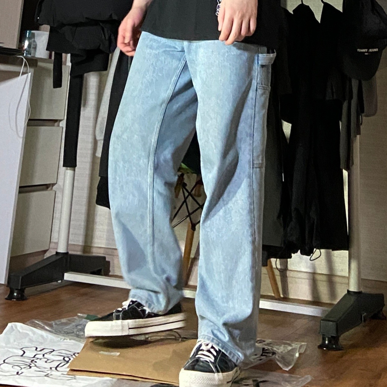 Converse One Star Ox Black 착용 스타일 - 1