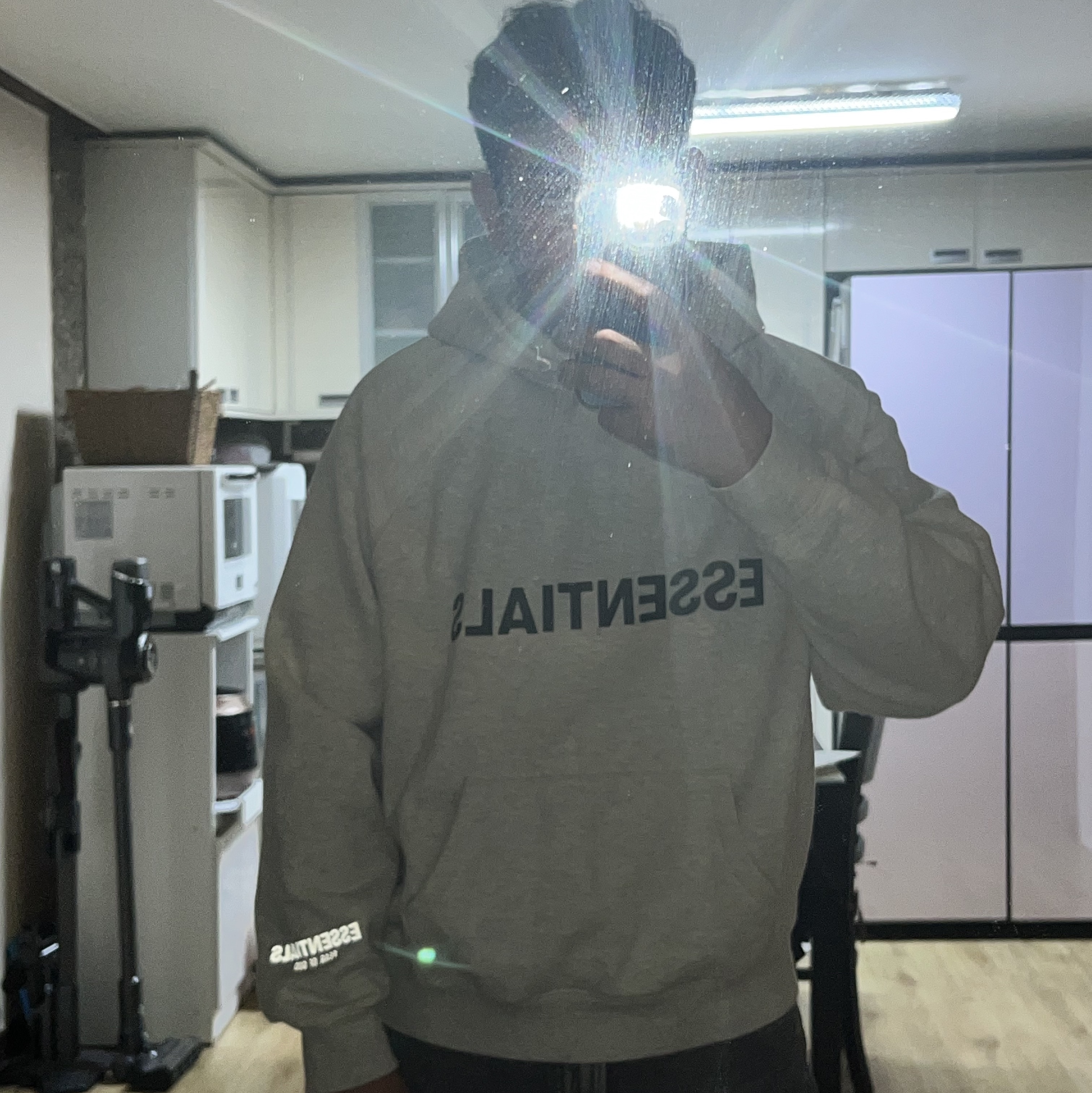 Essentials 3D Silicon Applique Pullover Hoodie Oatmeal/Oatmeal Heather/Light Heather Oatmeal 2020 착용 스타일