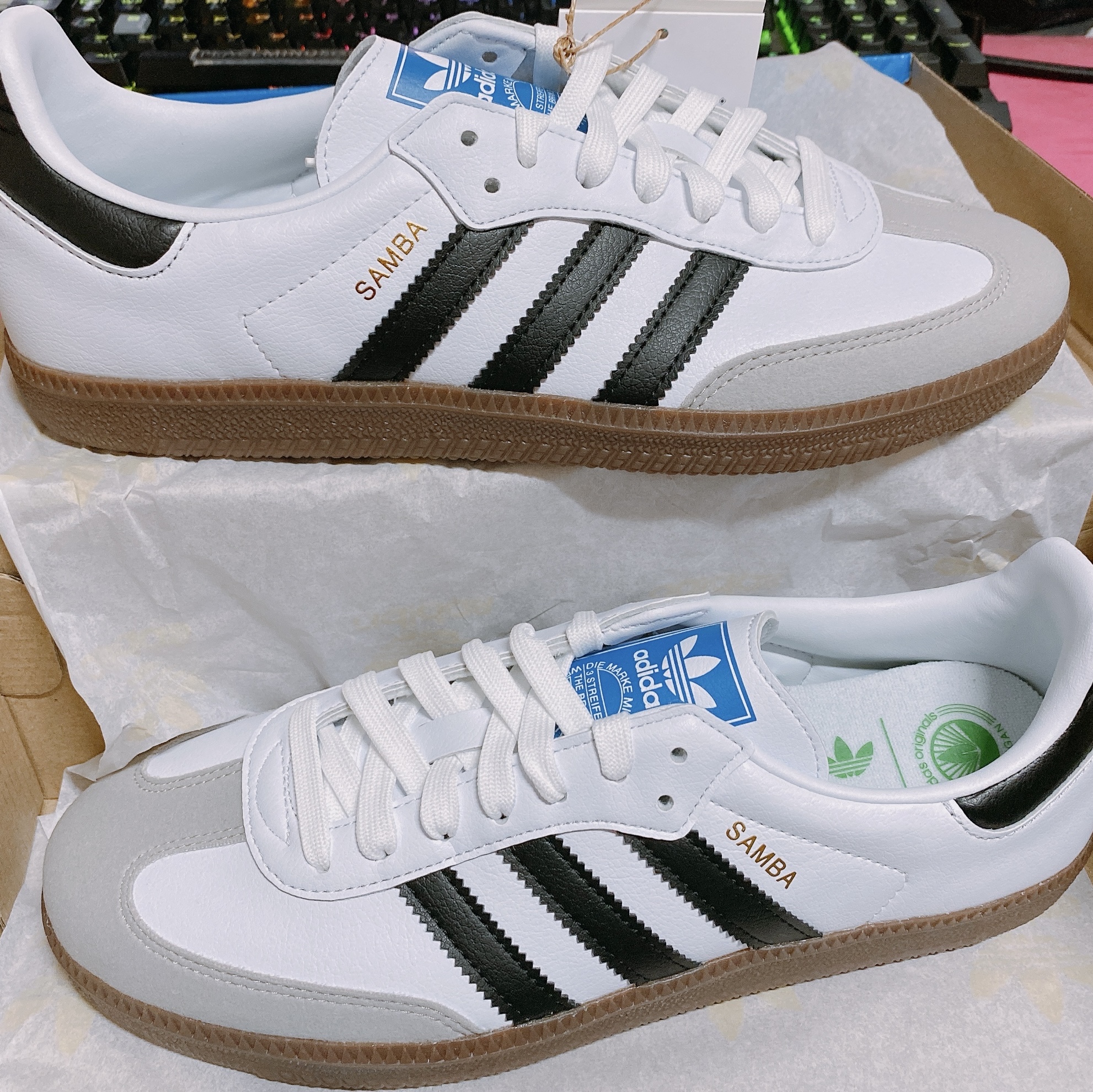 Adidas Samba Vegan White Black 착용 스타일