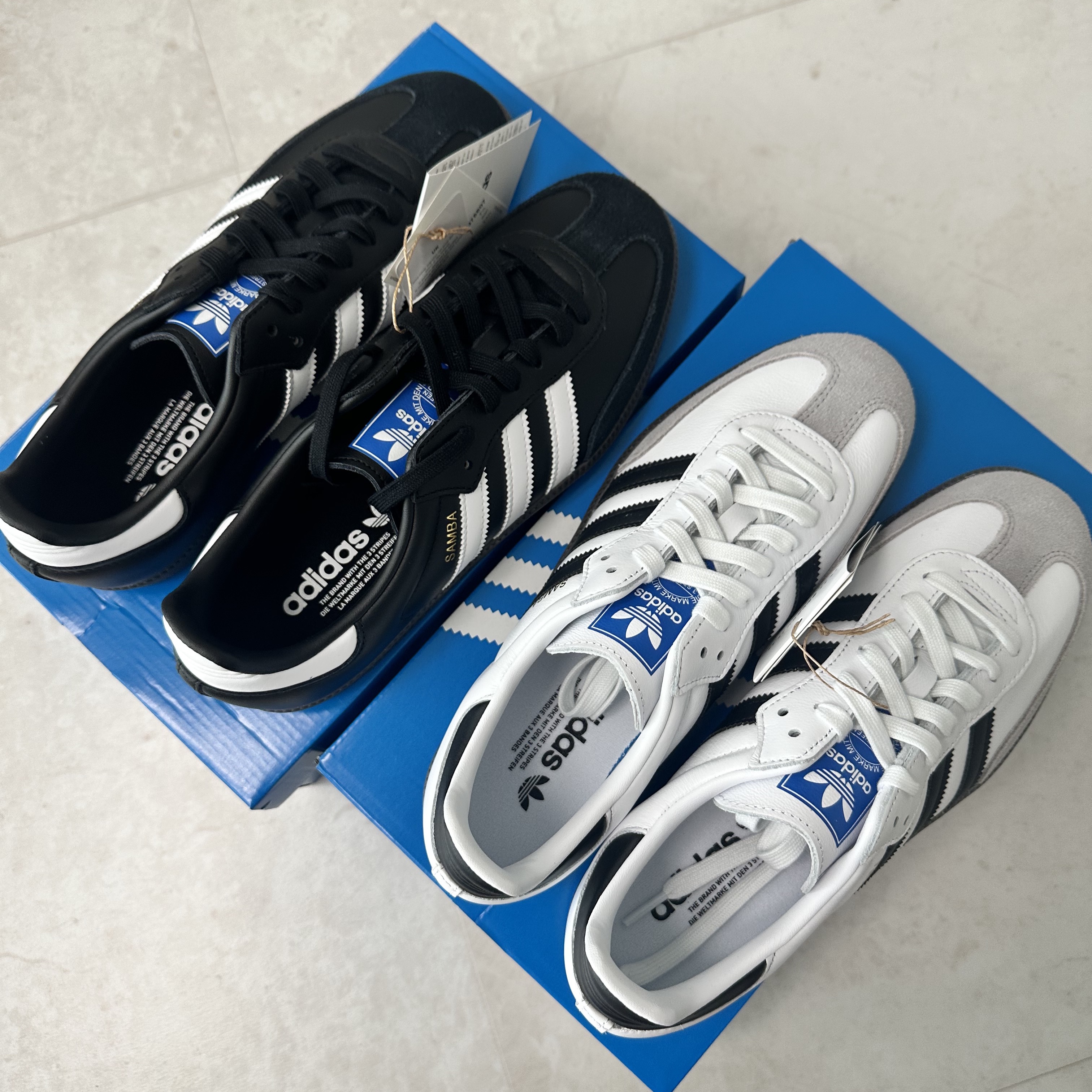 Adidas Samba OG Black White Gum, Adidas Samba OG Cloud White 착용 스타일