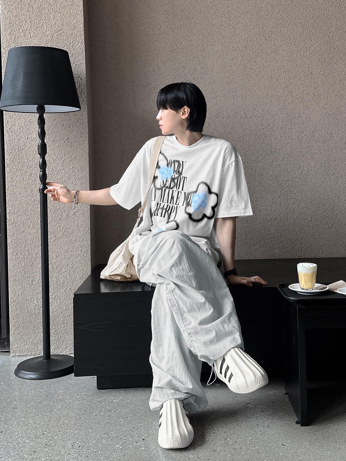Adidas Adifom Superstar Core White 착용 스타일 - 1