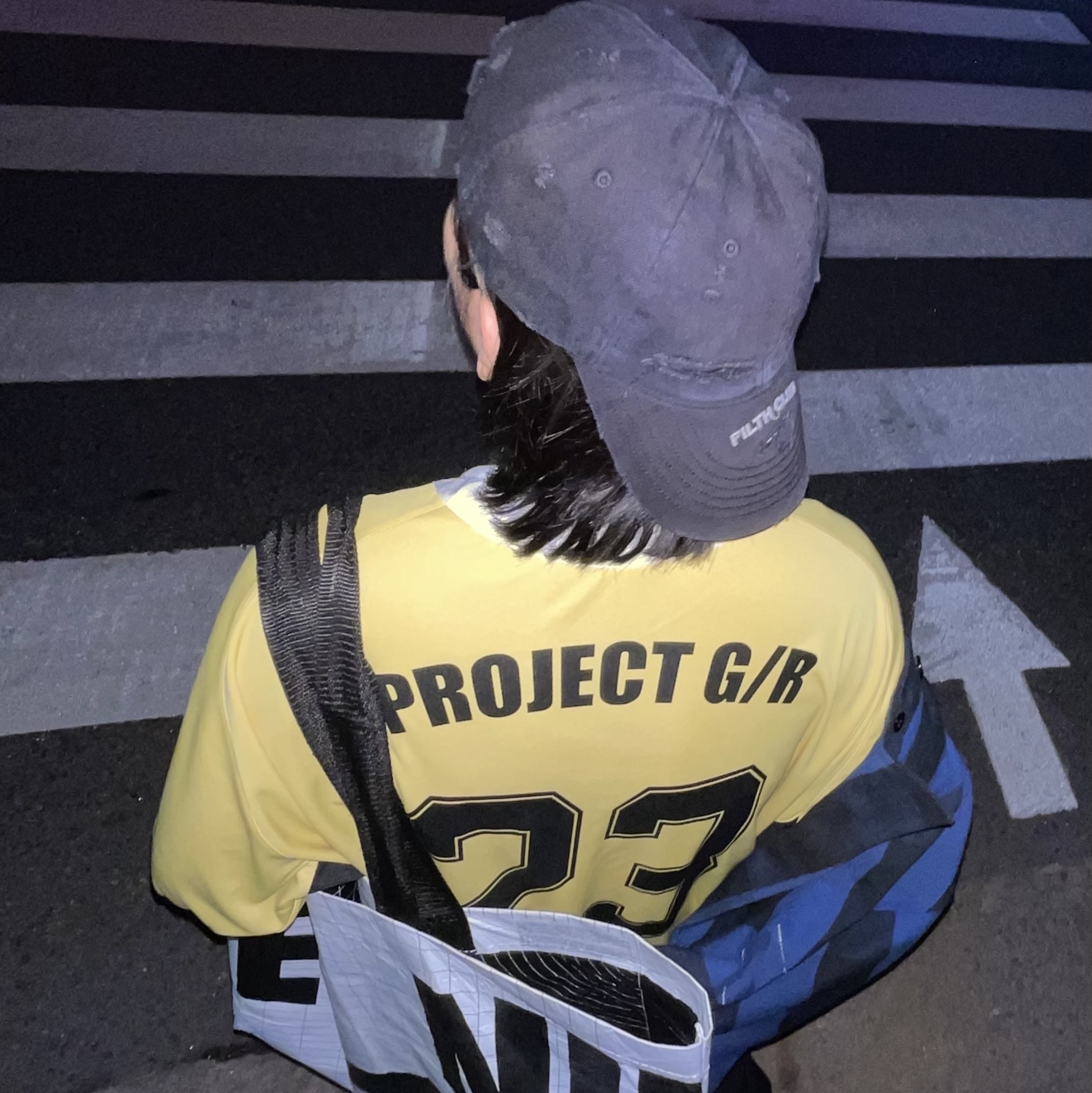 Project G/R Oversized Football Jersey Yellow, Project G/R Distressed Filth Club Cap Washed Black 착용 스타일 - 2