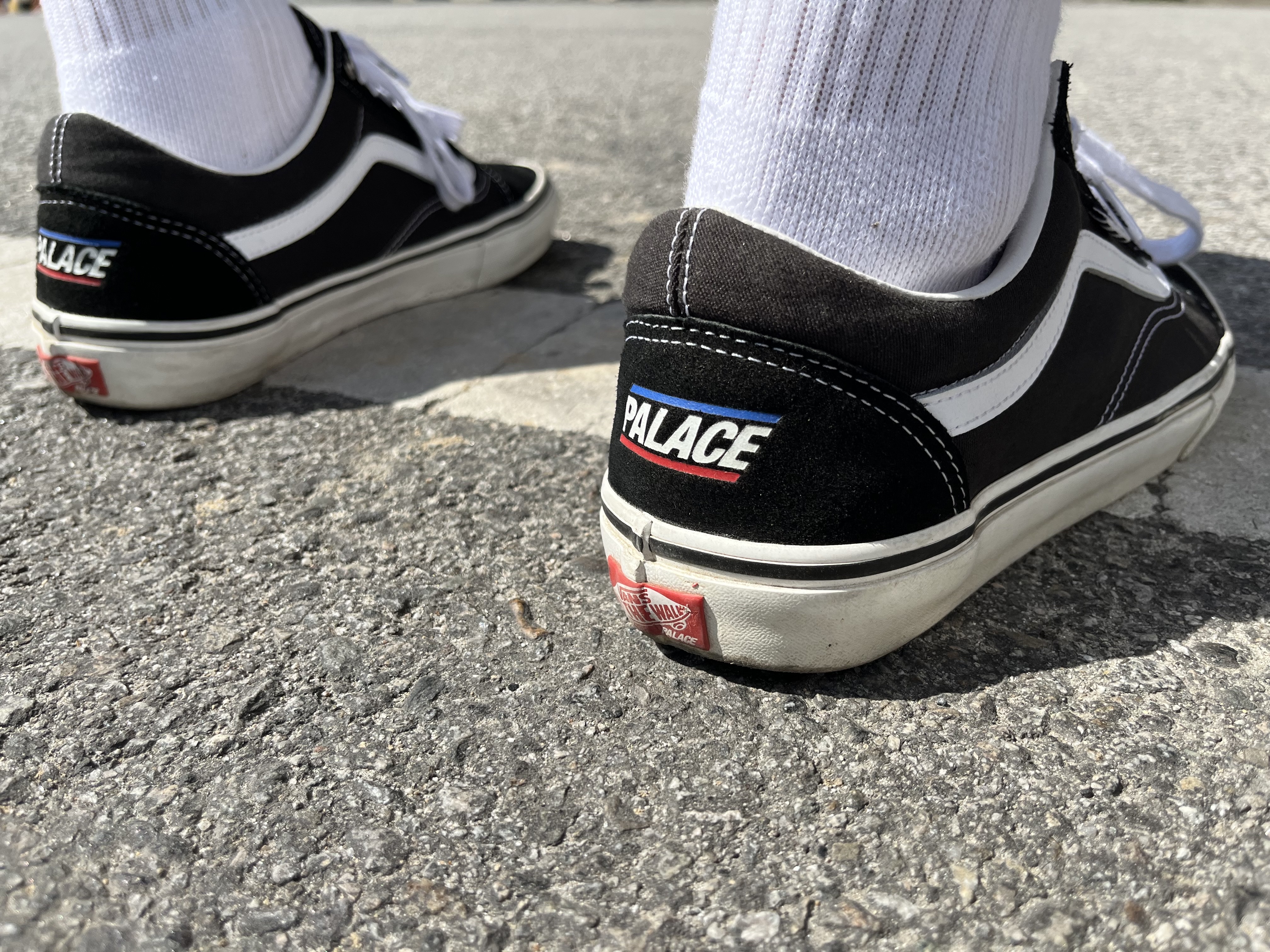 Vans x Palace Skate Old Skool Black White 착용 스타일