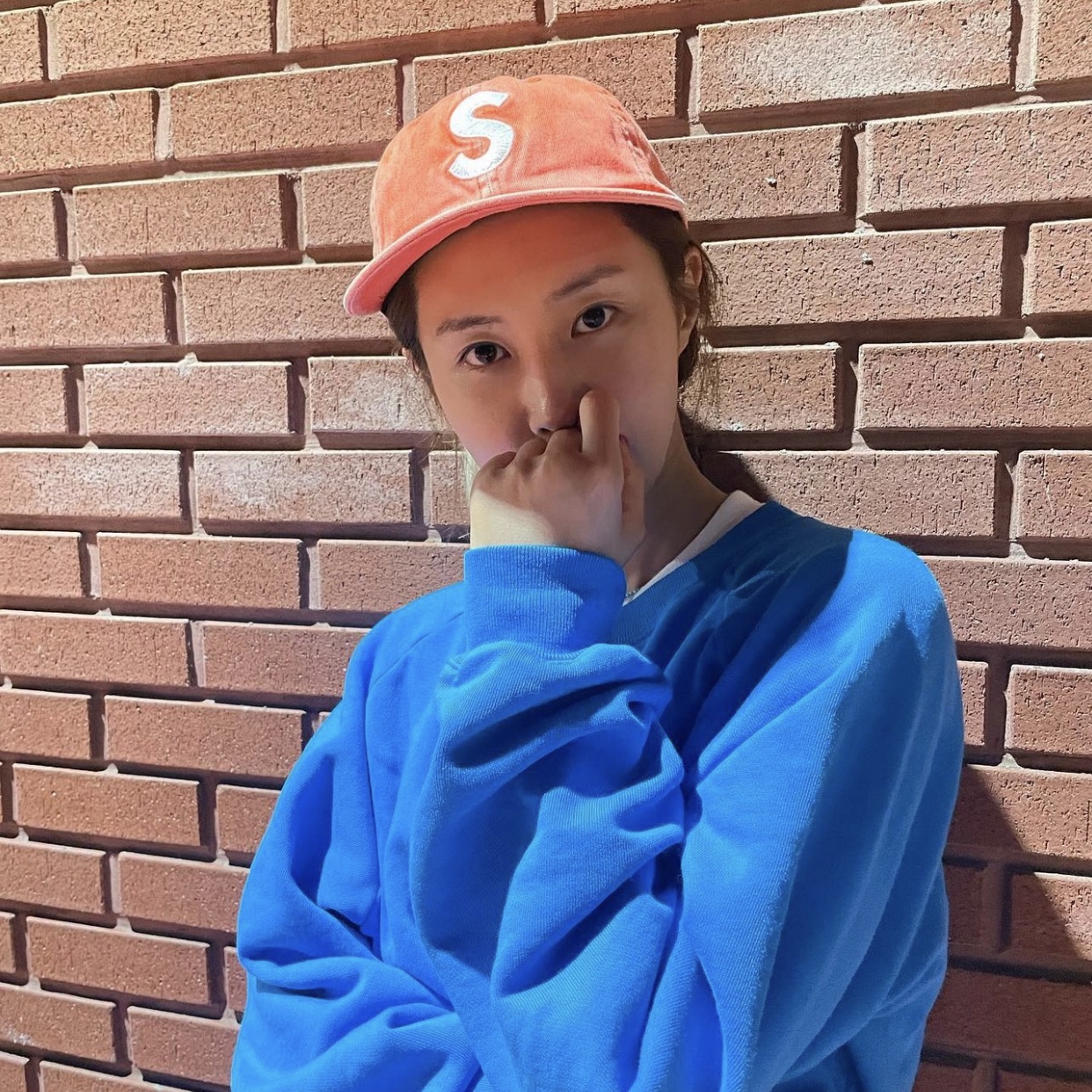 Supreme Pigment Canvas S Logo 6-Panel Orange - 23SS 착용 스타일 - 2