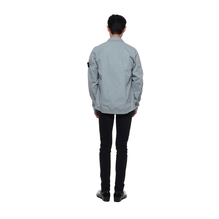 Stone Island 106WN Old Treatment Overshirt Sky Blue - 23SS 착용 스타일