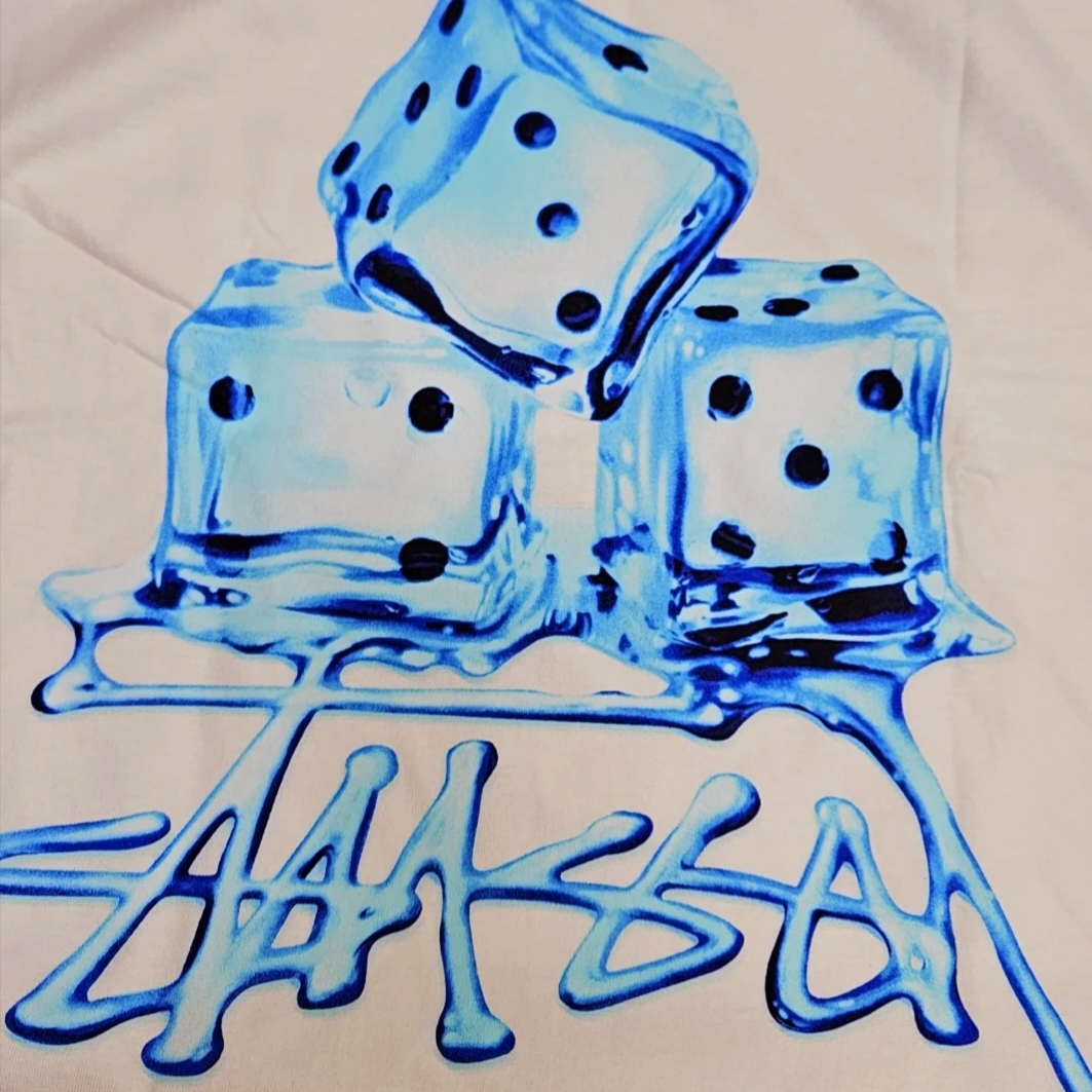 Stussy Melted T-Shirt White 착용 스타일 - 1
