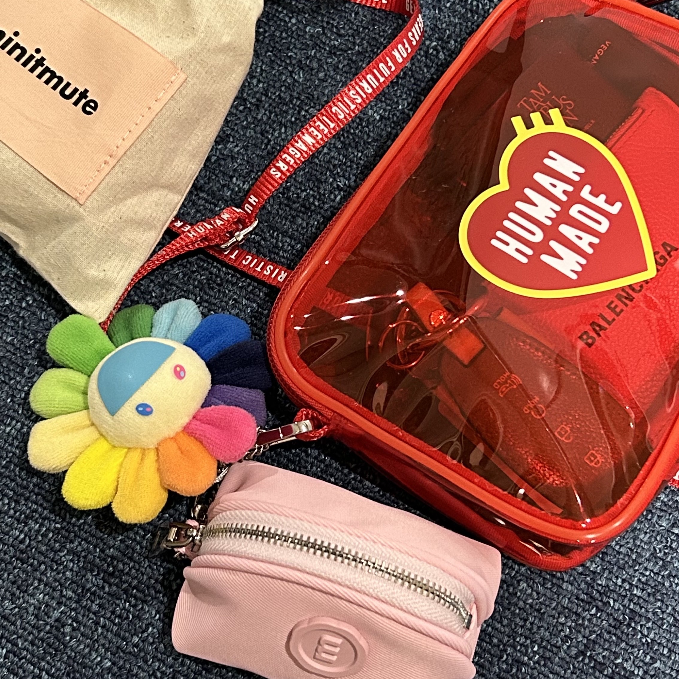 Human Made PVC Pouch Medium Red 착용 스타일 - 1