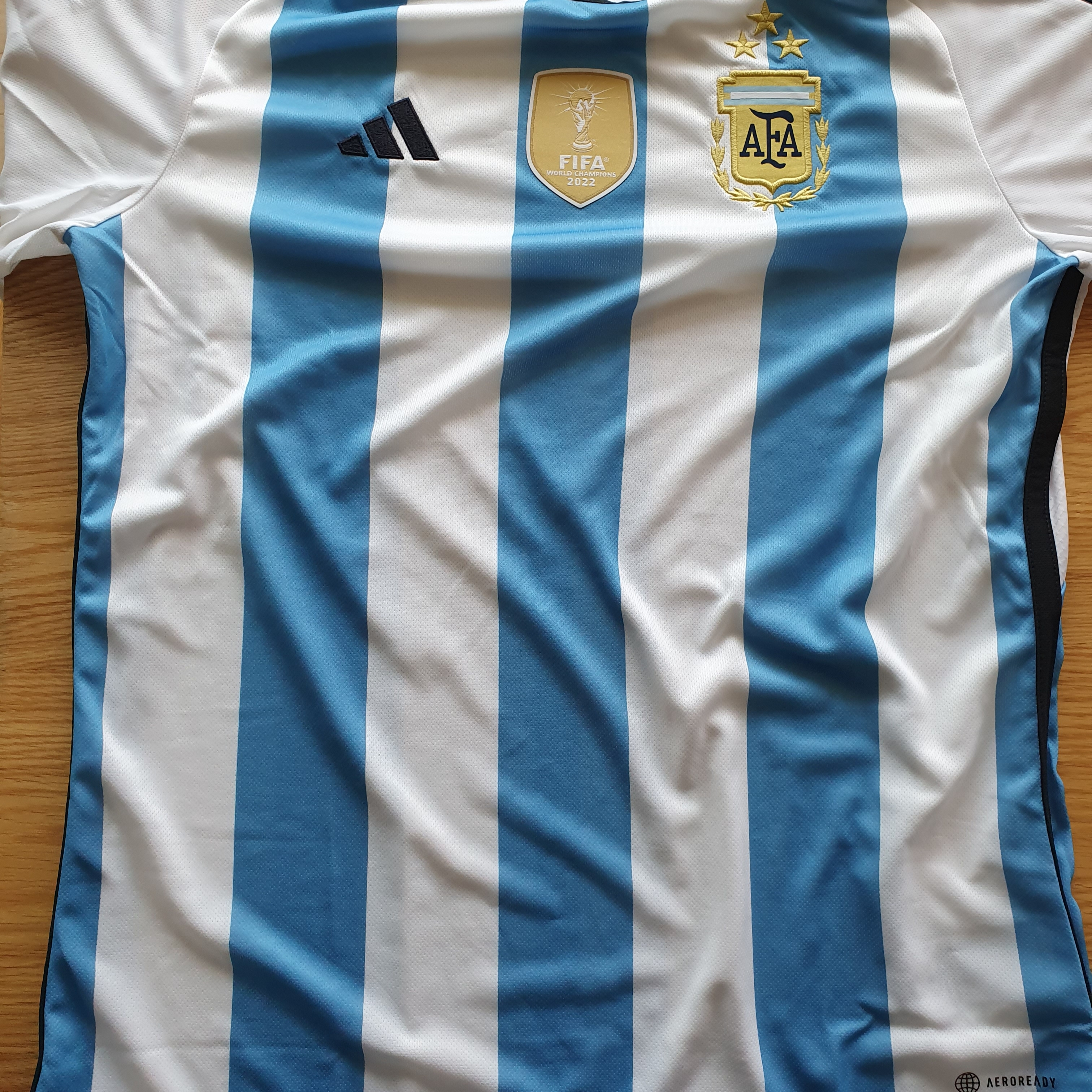 Adidas Argentina Home Jersey 2022 Winners 3-Star White Light Blue - KR Sizing (Non Marking Ver.) 착용 스타일
