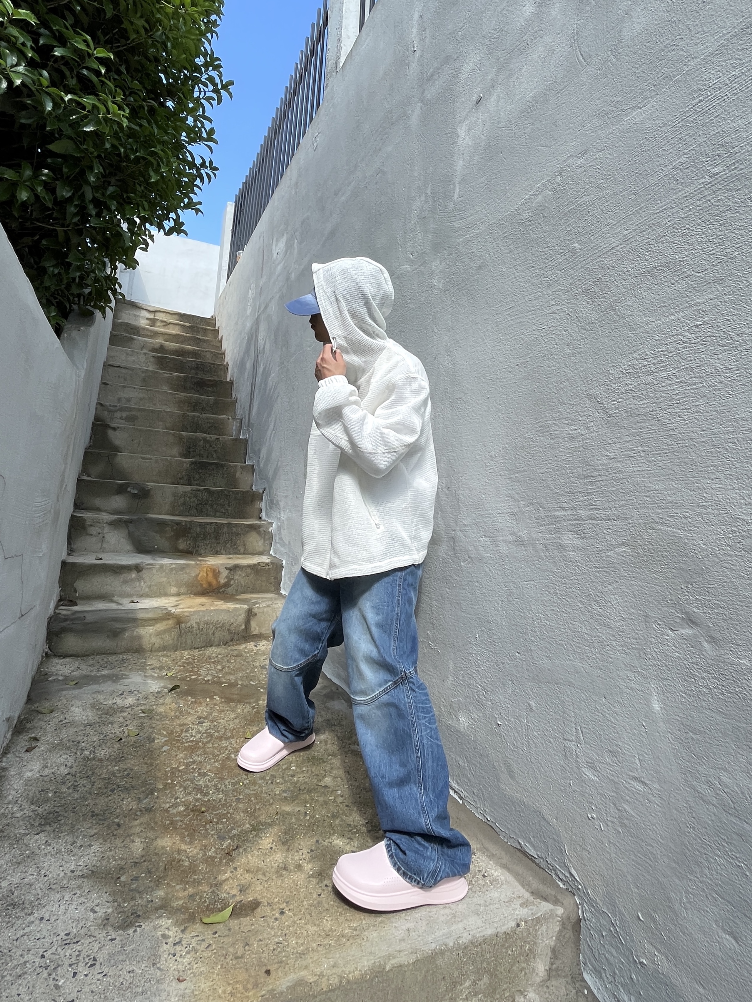 The Museum Visitor Wire Ball Cap Washed Blue 착용 스타일 - 2
