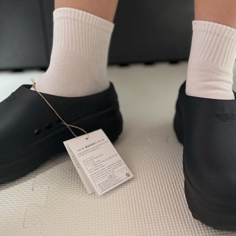 (W) Adidas Adifom Stan Smith Mule Core Black 착용 스타일 - 3