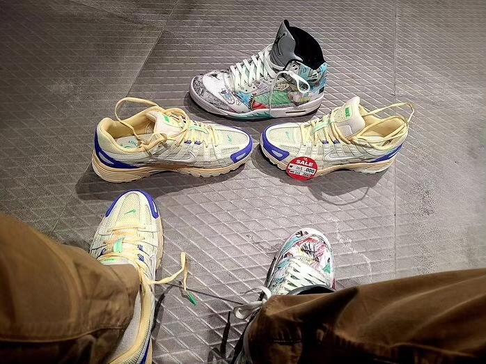 Jordan 5 Retro Wings, Nike P-6000 Coconut Milk Medium Blue 착용 스타일 - 1