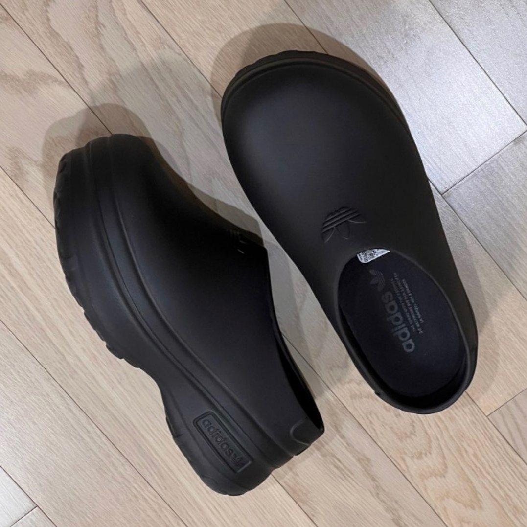 (W) Adidas Adifom Stan Smith Mule Core Black 착용 스타일 - 1