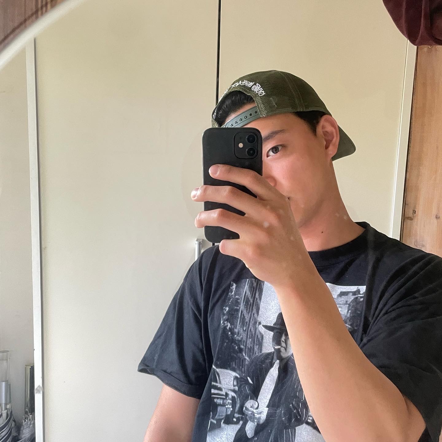 Stussy x Our Legacy Work Shop Trucker Cap Olive 착용 스타일 - 1