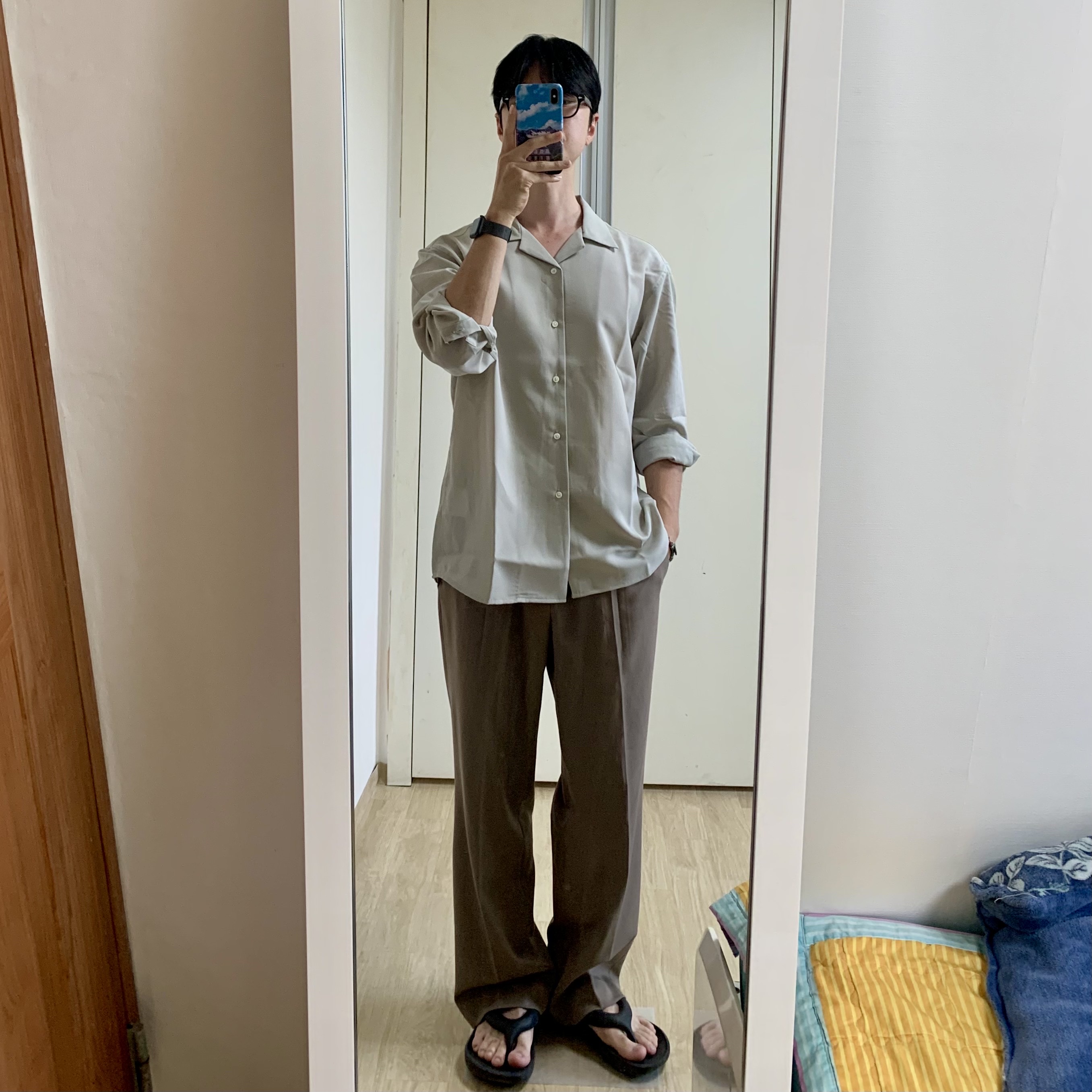 New Balance x Taw&Toe Flip Flop Black 착용 스타일 - 1