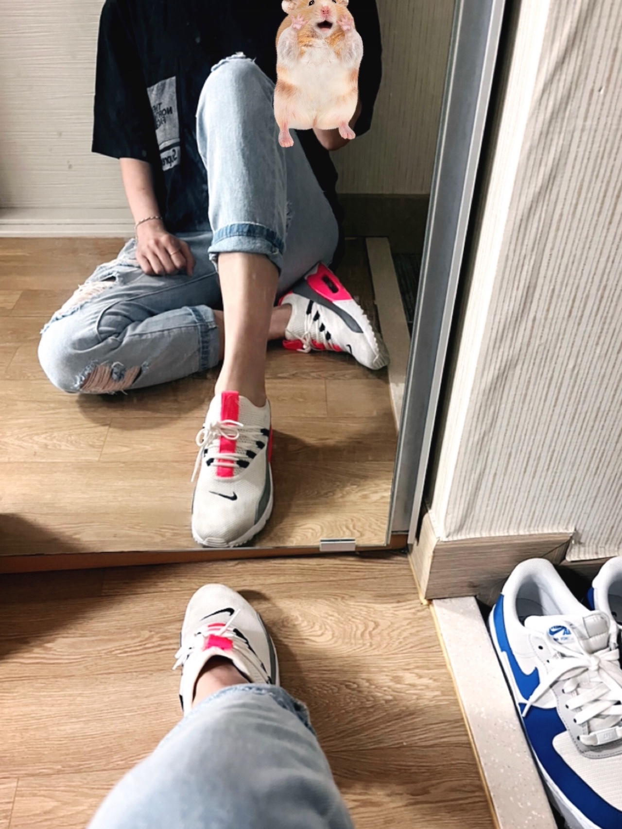 Nike Air Force 1 '07 Time Warp, Supreme x The North Face Printed Pocket T-Shirt Black - 23SS 착용 스타일