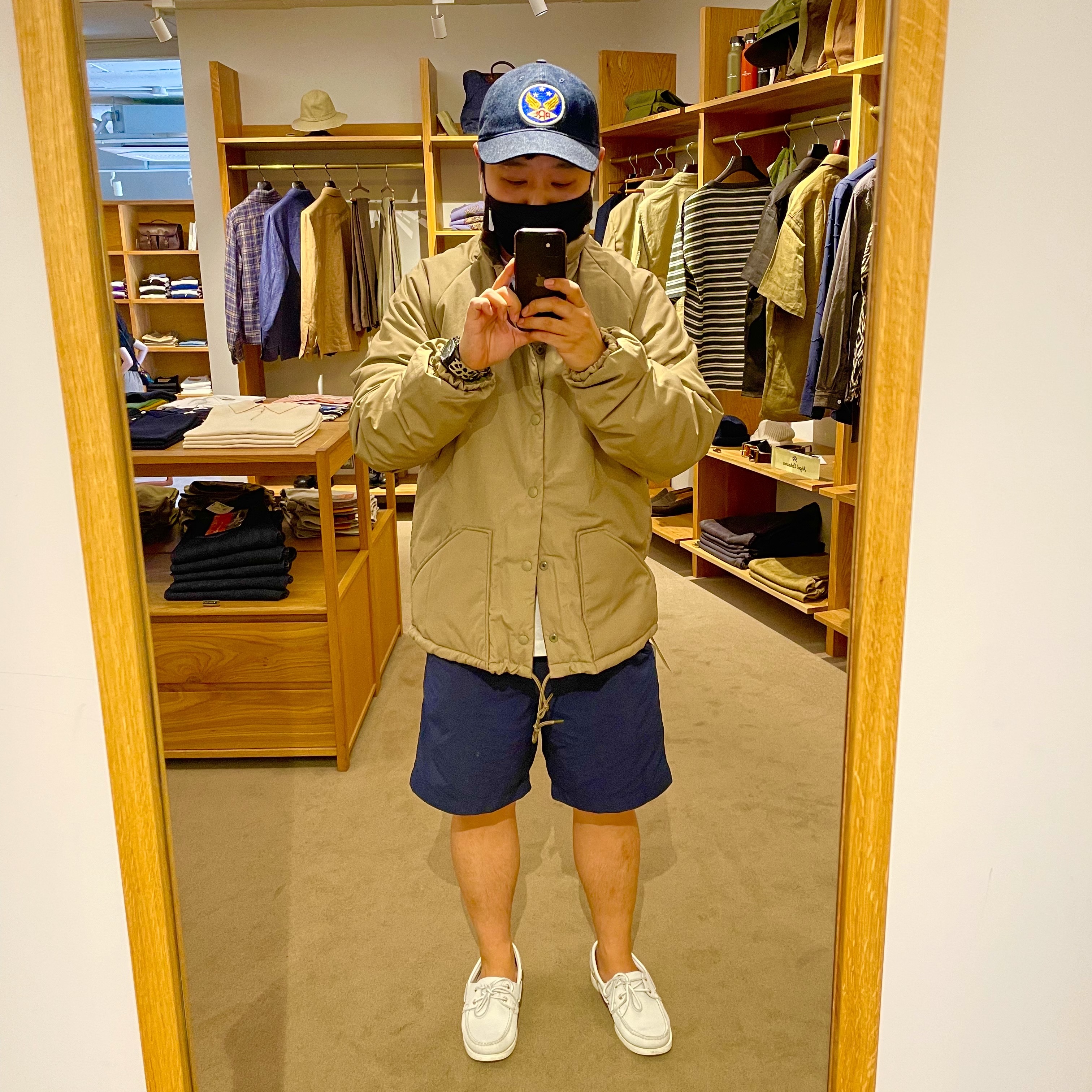 Timex x Wacko Maria x END. Navi 38 Giftset Leopard & Black, Paraboot Barth Marine Lisse Blanc 착용 스타일 - 1