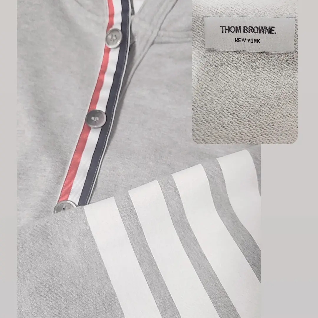 Thom Browne Milano Stitch 4-Bar Cardigan Medium Grey 착용 스타일