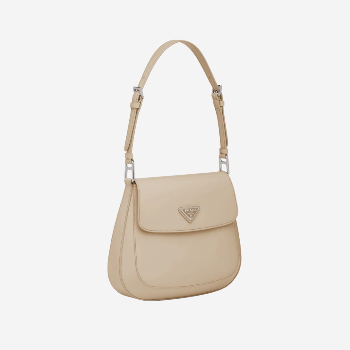 Prada Cleo Brushed Leather Shoulder Bag Desert Beige 상세 이미지 2