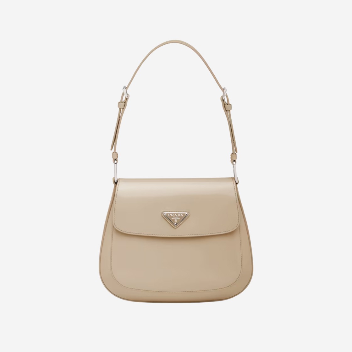 Prada Cleo Brushed Leather Shoulder Bag Desert Beige 상세 이미지 1