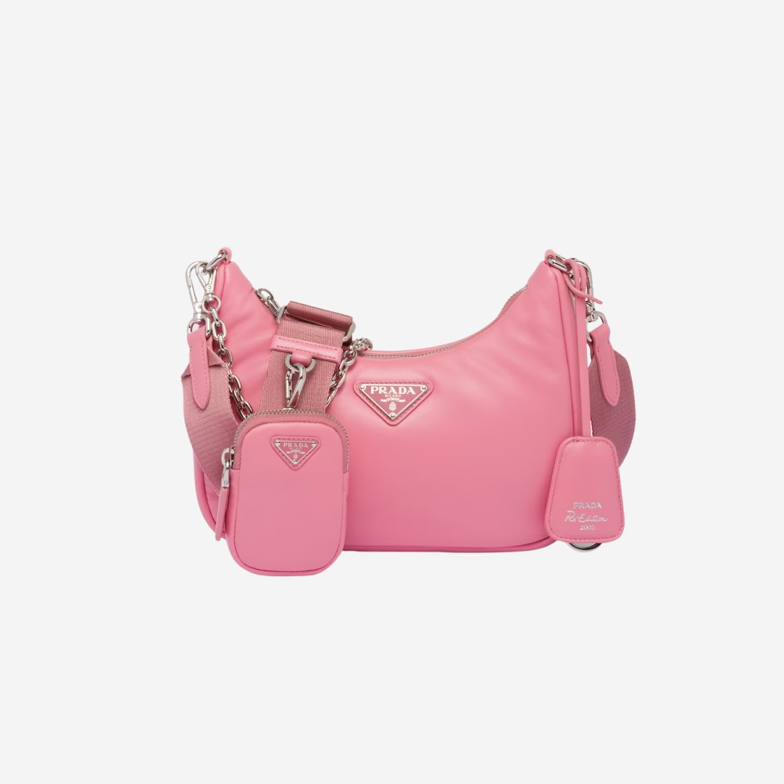 Prada Padded Nappa Leather Prada Re-Edition 2005 Shoulder Bag Geranium Pink 상세 이미지 1