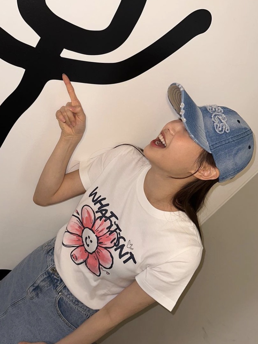 2000Archives Roses Denim Ball Cap 착용 스타일 - 2