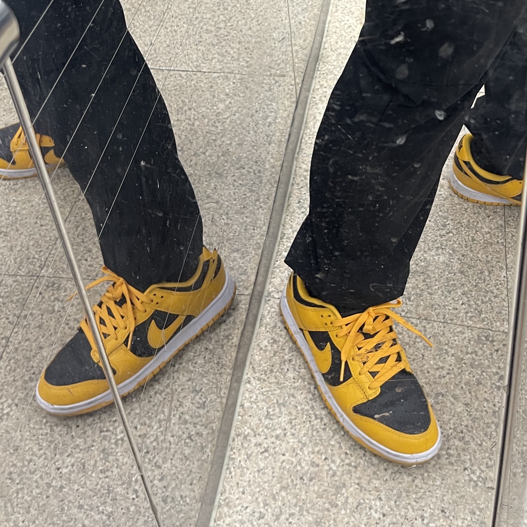 Nike Dunk Low Retro Championship Goldenrod 착용 스타일