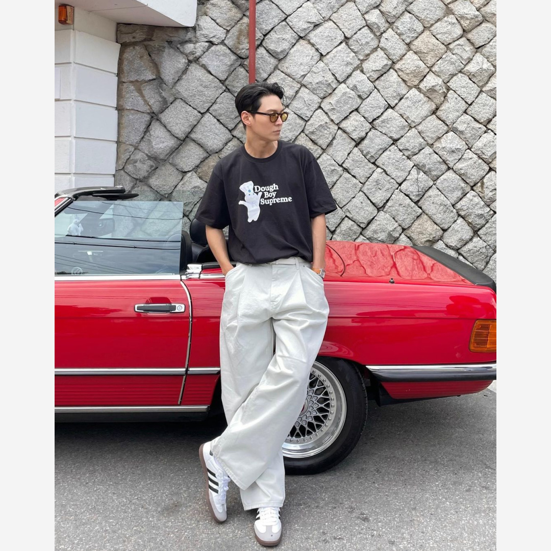 Adidas Samba OG Cloud White 착용 스타일 - 3