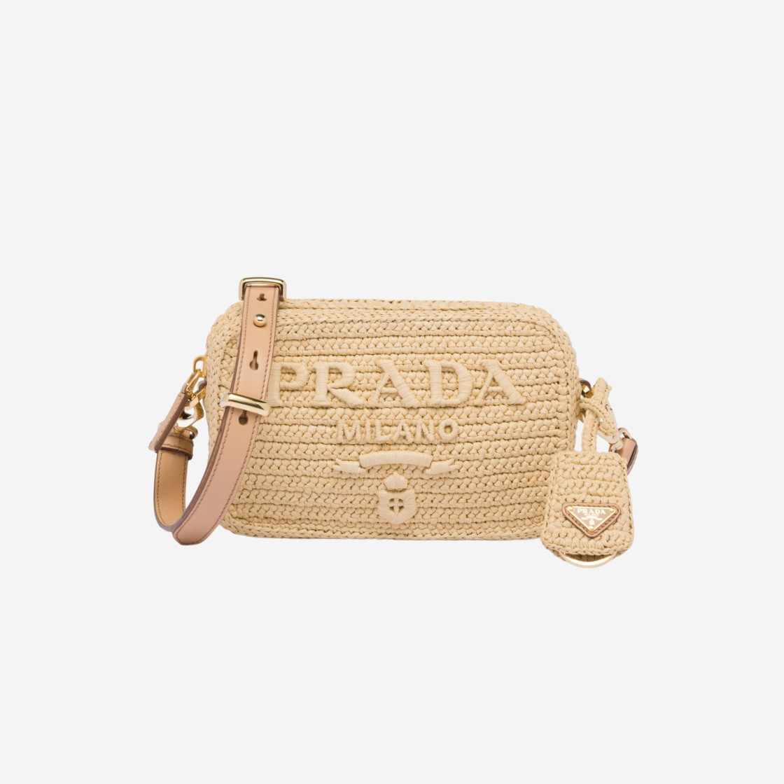 Prada Crochet Shoulder Bag Natural 상세 이미지 1