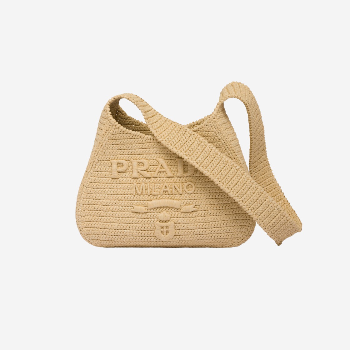 Prada Crochet Tote Bag Natural 상세 이미지 1